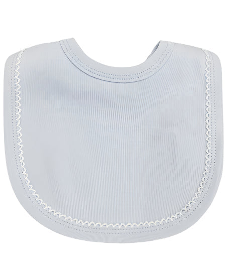White Picot Baby Bib (White Trim)