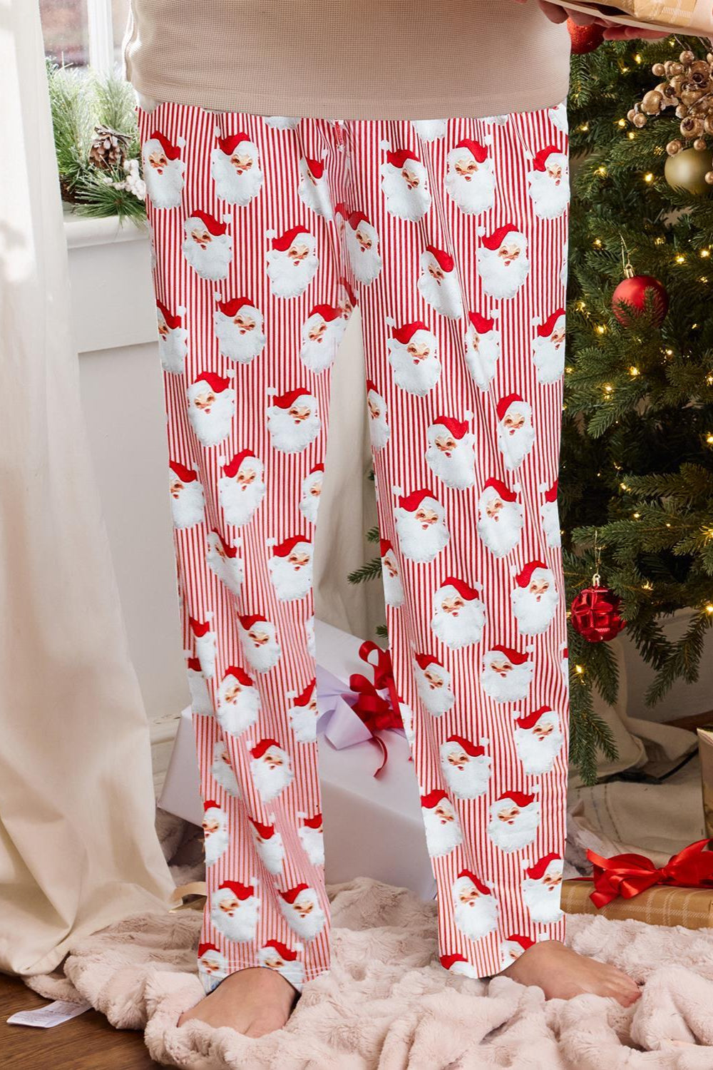 Mary Square - Men's Pajama Pants (Santa Baby Red)