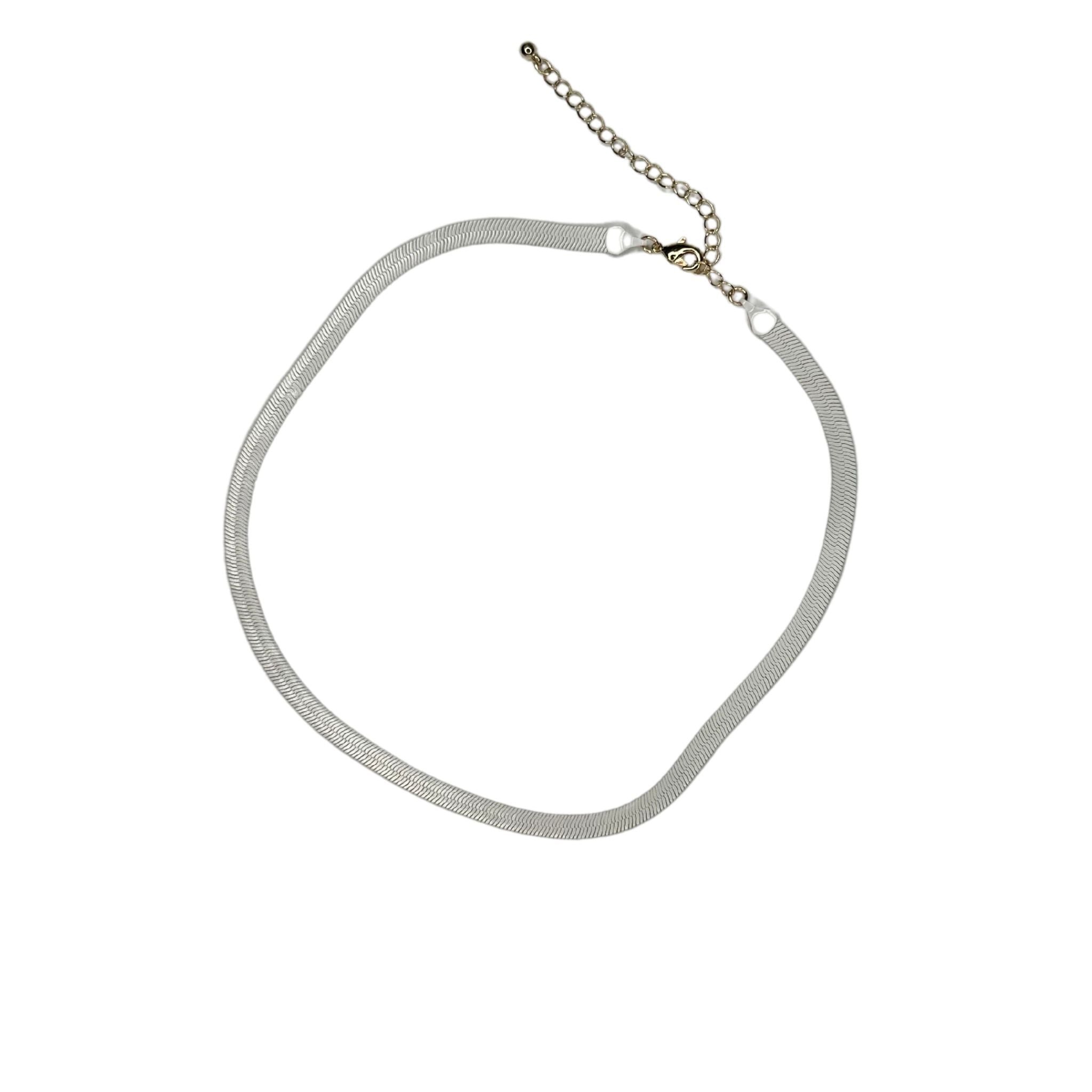 Colorcoating Herringbone Necklace Set (White)