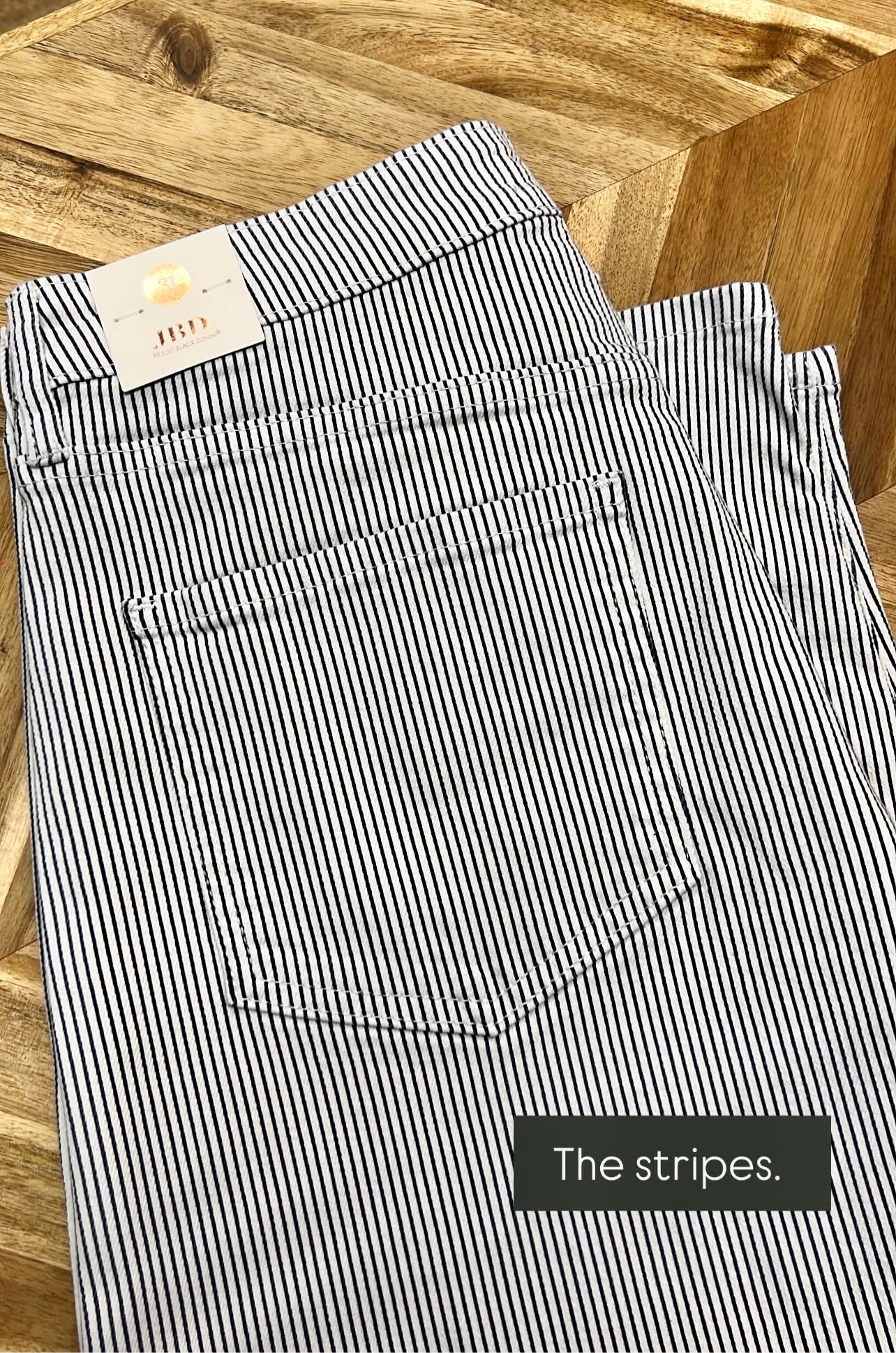 Just Black Denim - Stripe Barrel Jean (Navy)