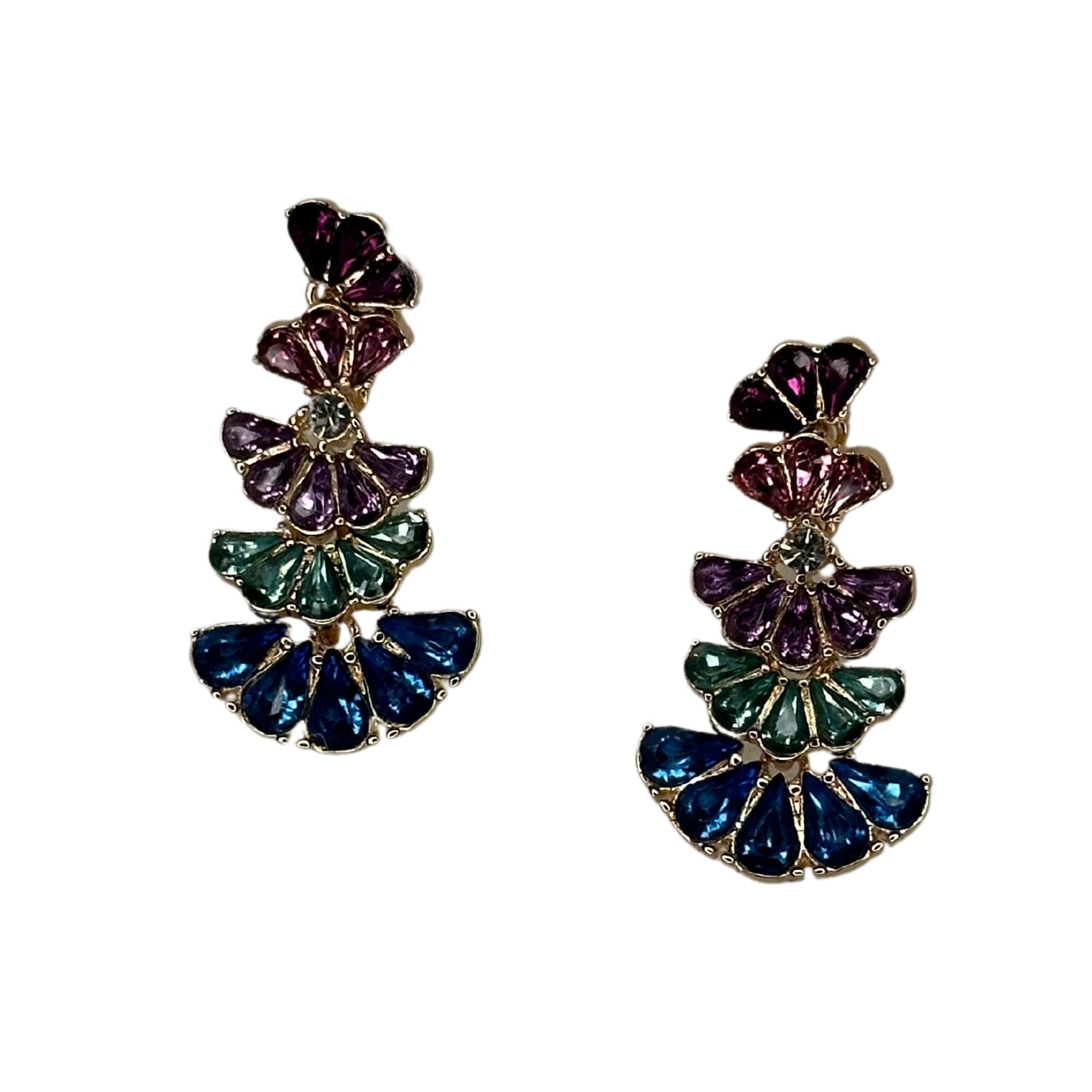 Half Petal Drop Earrings - Multi *Final Sale*