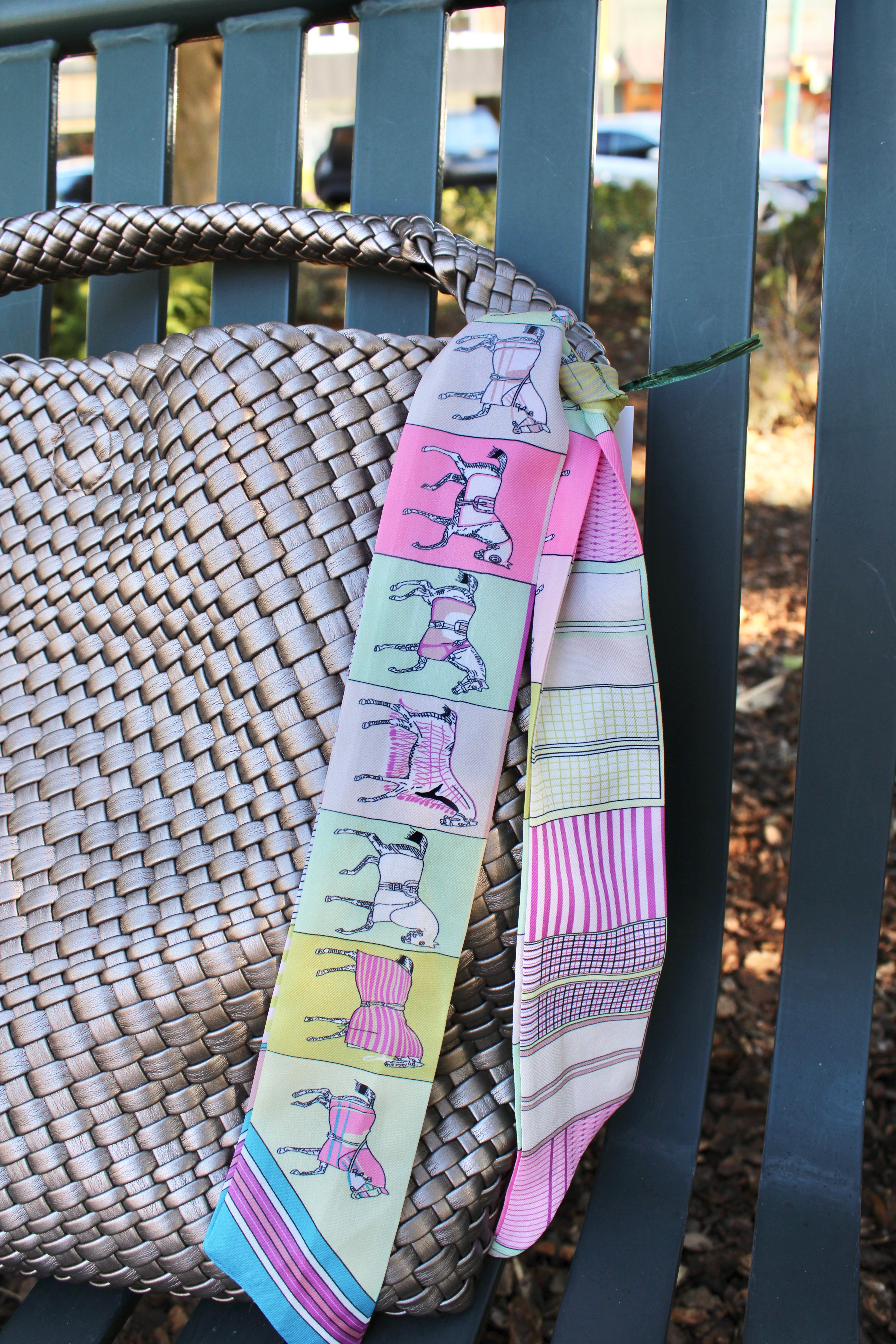 Horse Block Scarf (Pink)