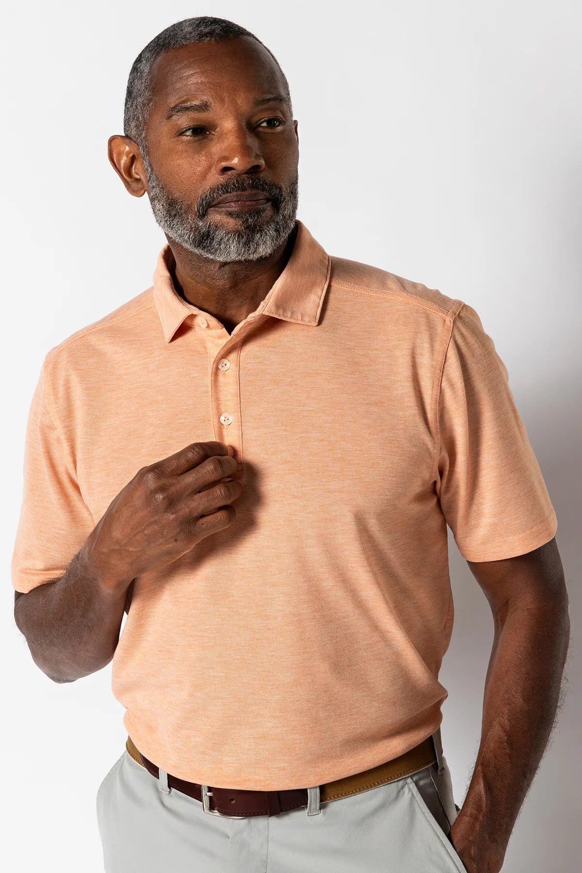 Duck Head - Summerford Performance Pique Polo Solid (Copper Tan Heather)