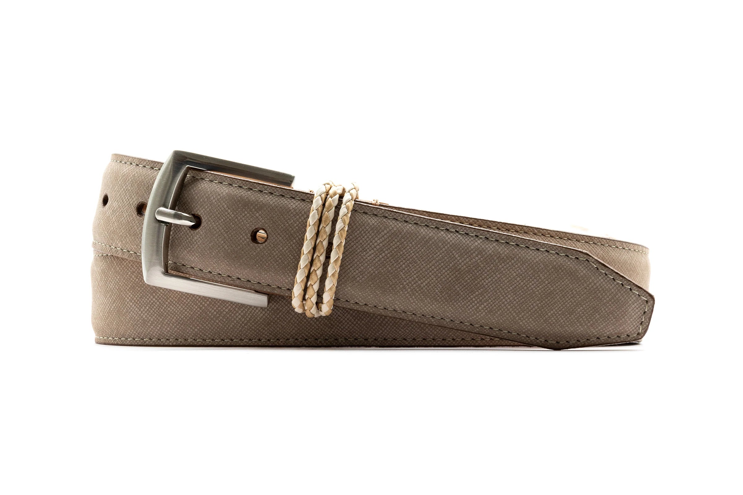 Martin Dingman - Bermuda Braid Nubuck Belt (Oyster)