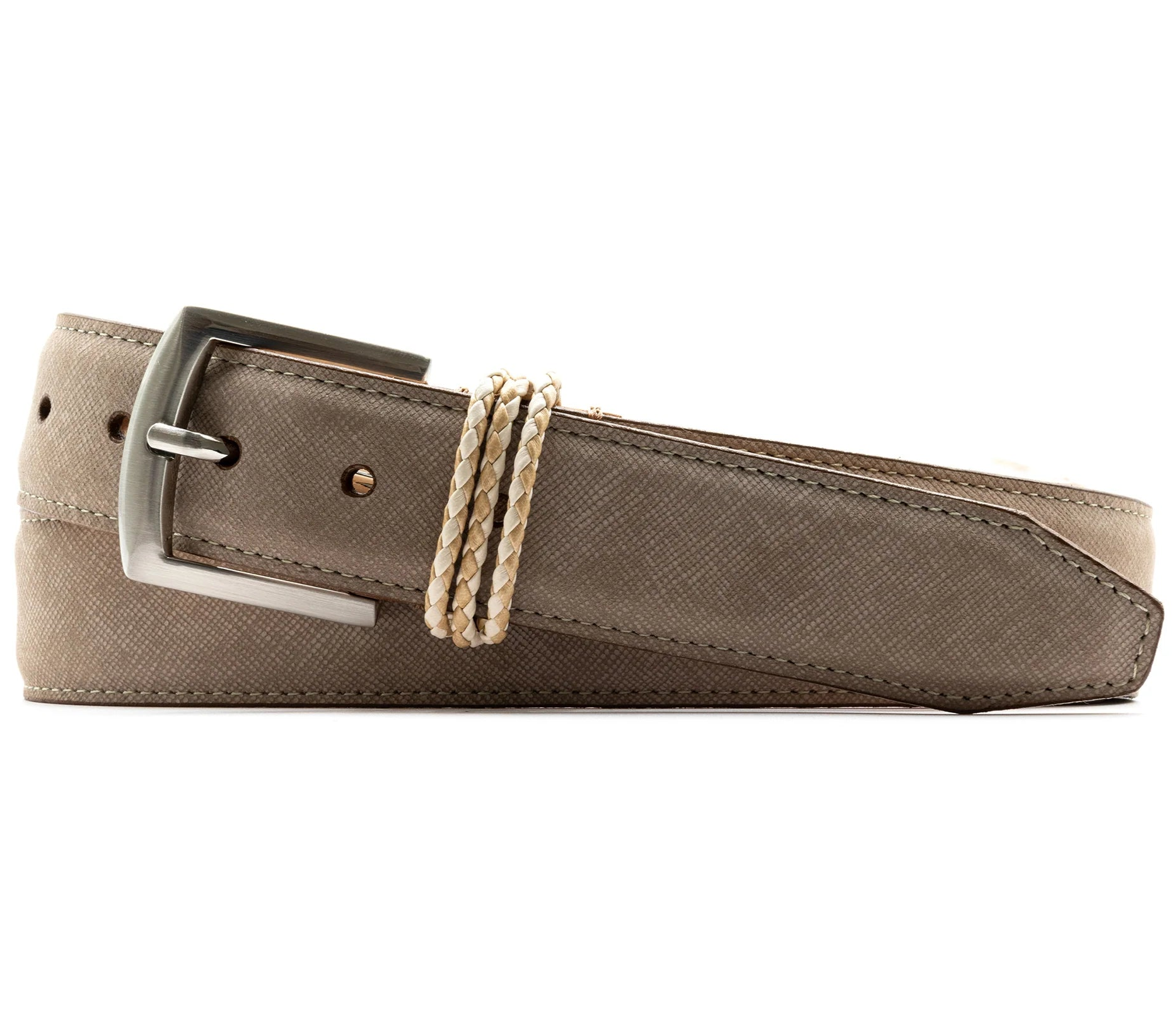 Martin Dingman - Bermuda Braid Nubuck Belt (Oyster)
