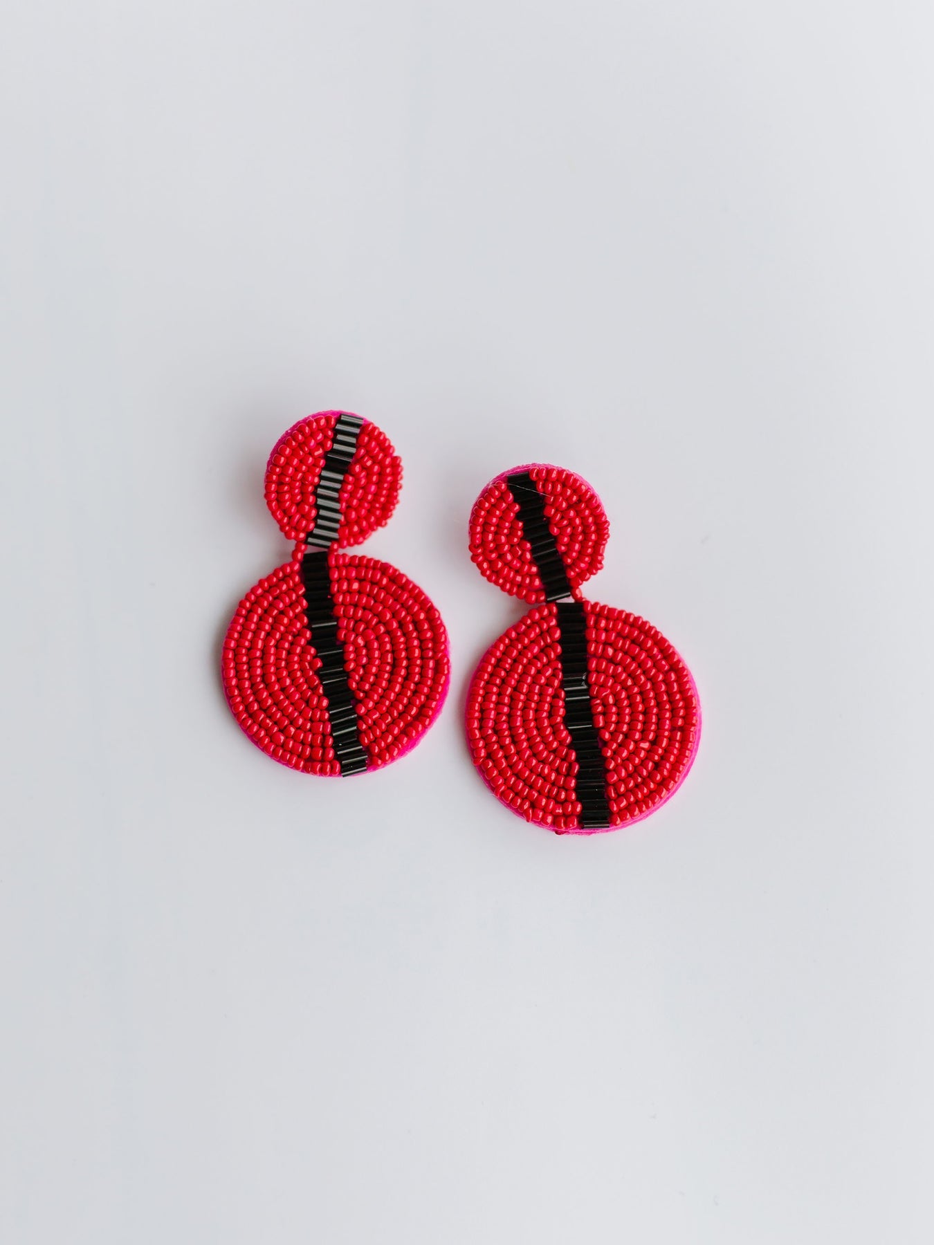 The Colleen Earrings - Red + Black