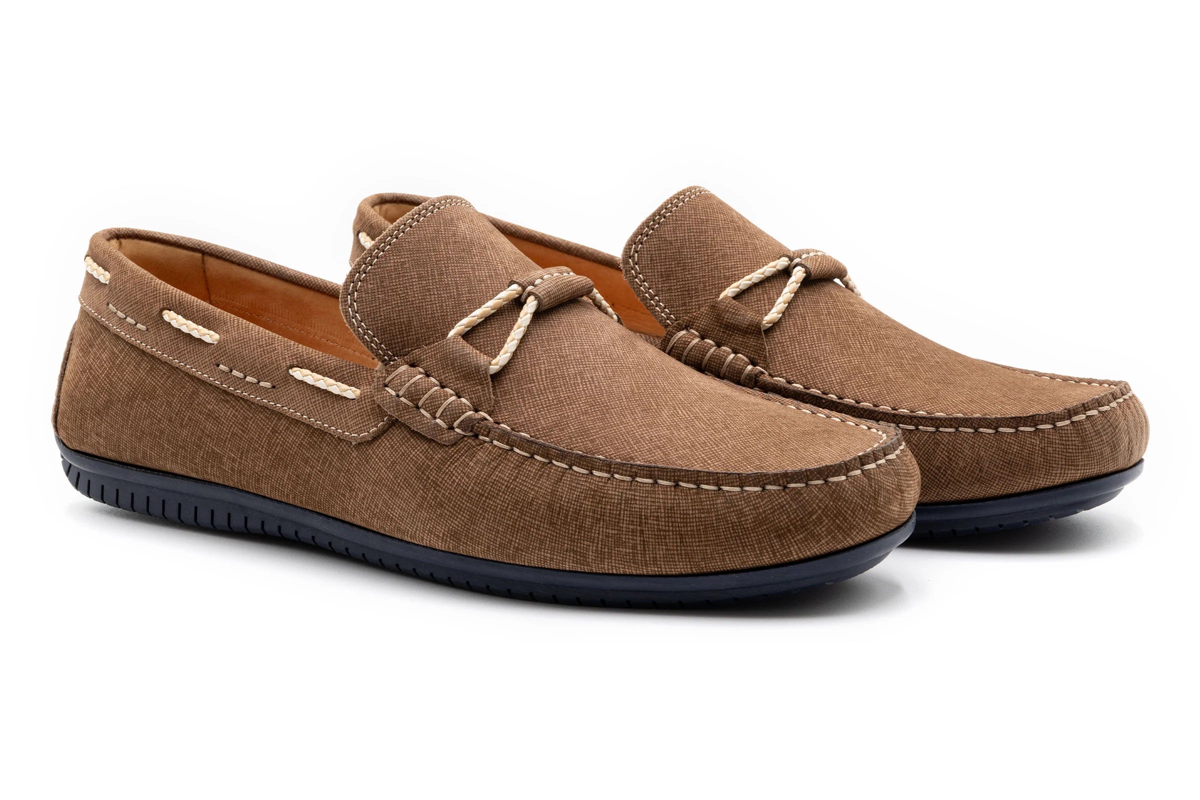 Martin Dingman - Bermuda Nubuck Braided Bit Loafers (Bark)