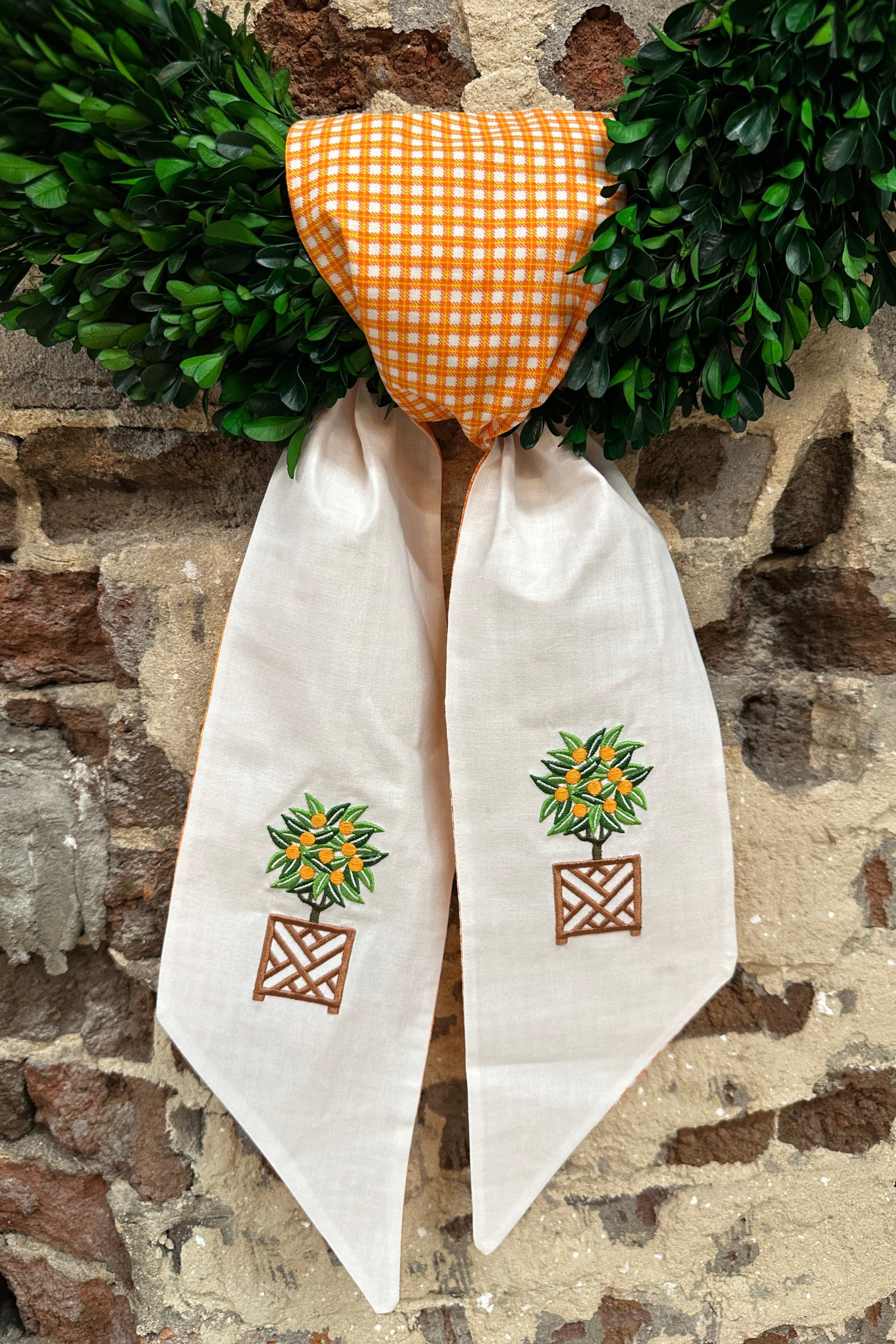 Marlowe Bespoke - Orange Topiary Wreath Sash