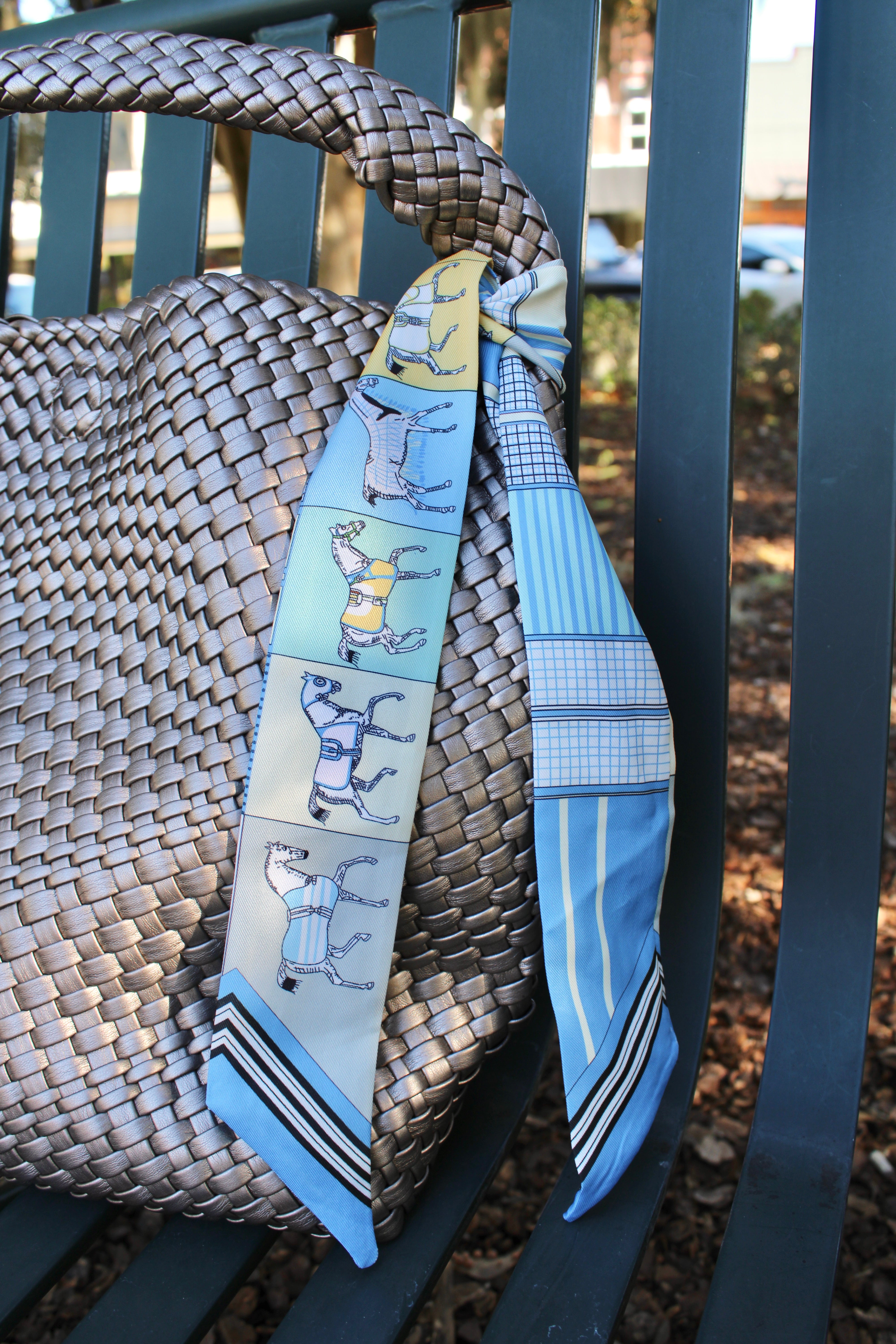 Horse Block Scarf (Blue)