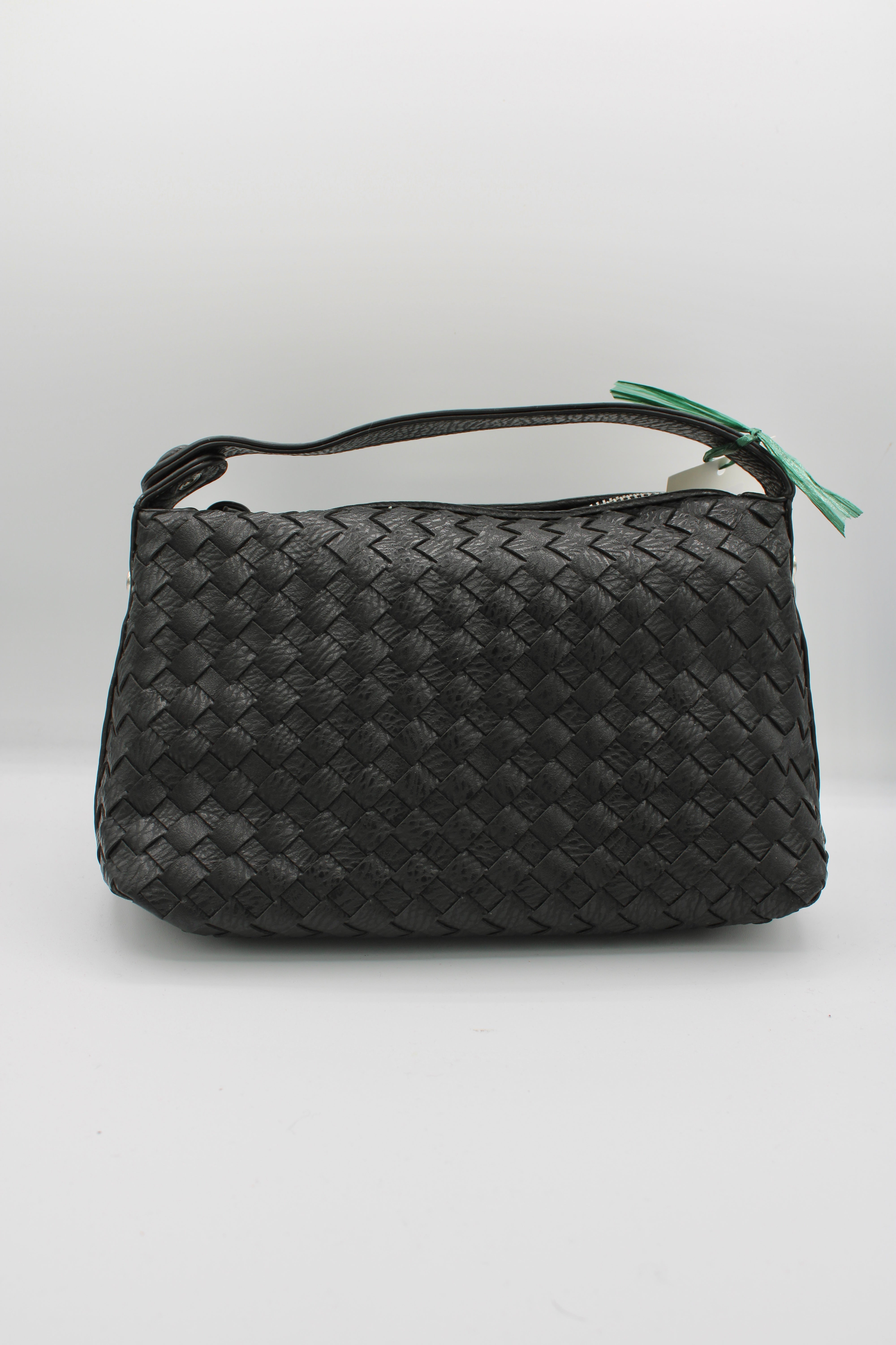 Holly Woven Leather Bag (Black)