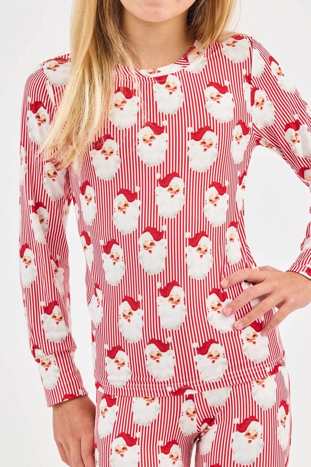 Mary Square - Kids Pajama Set (Santa Baby Red)