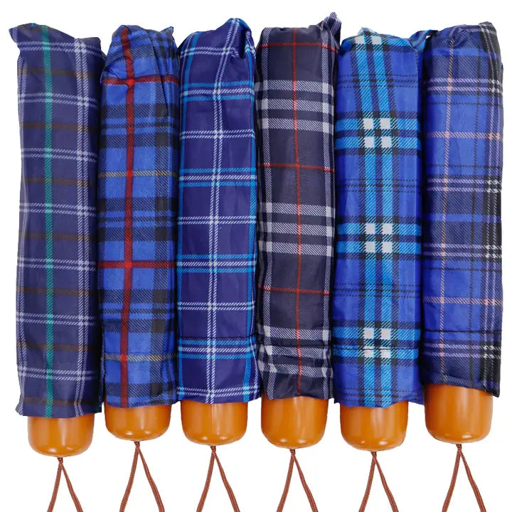 Blue Plaid Umbrella