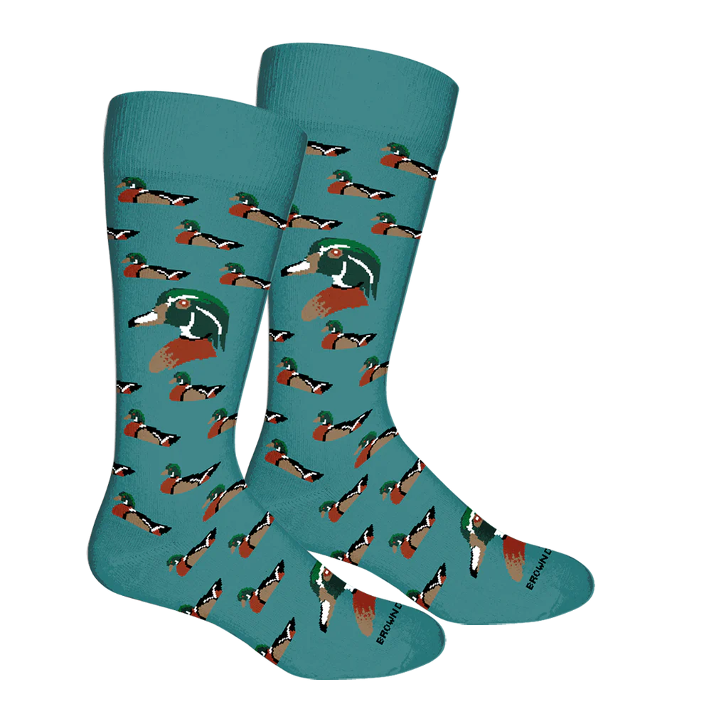 Brown Dog Socks - Wood Duck (Teal)