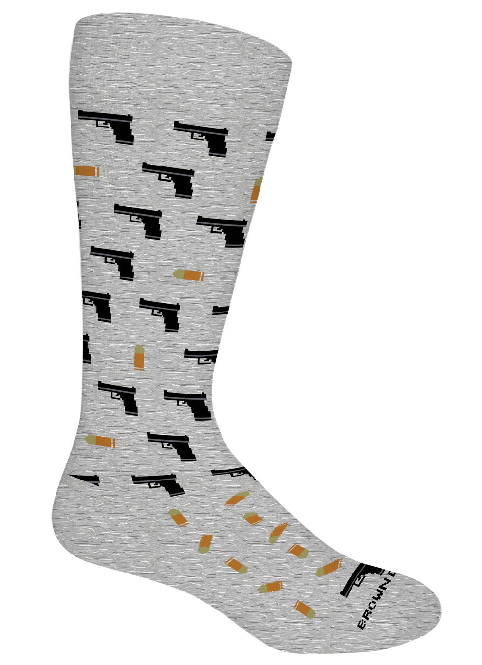 Brown Dog Socks - 2nd Amendment (Light Grey Heather)