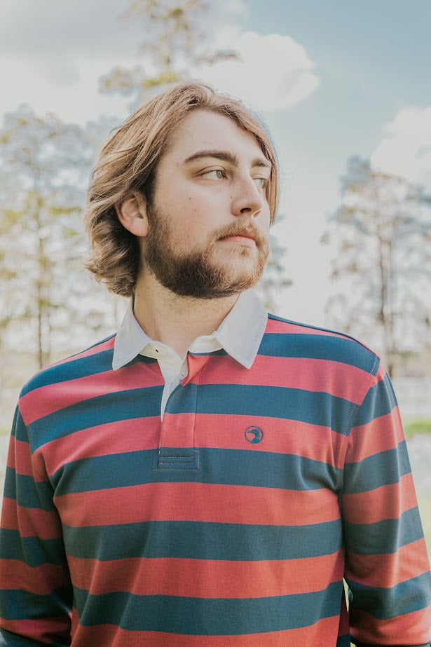 Duck Head Stripe Legacy Rugby Shirt -Burnt Russet