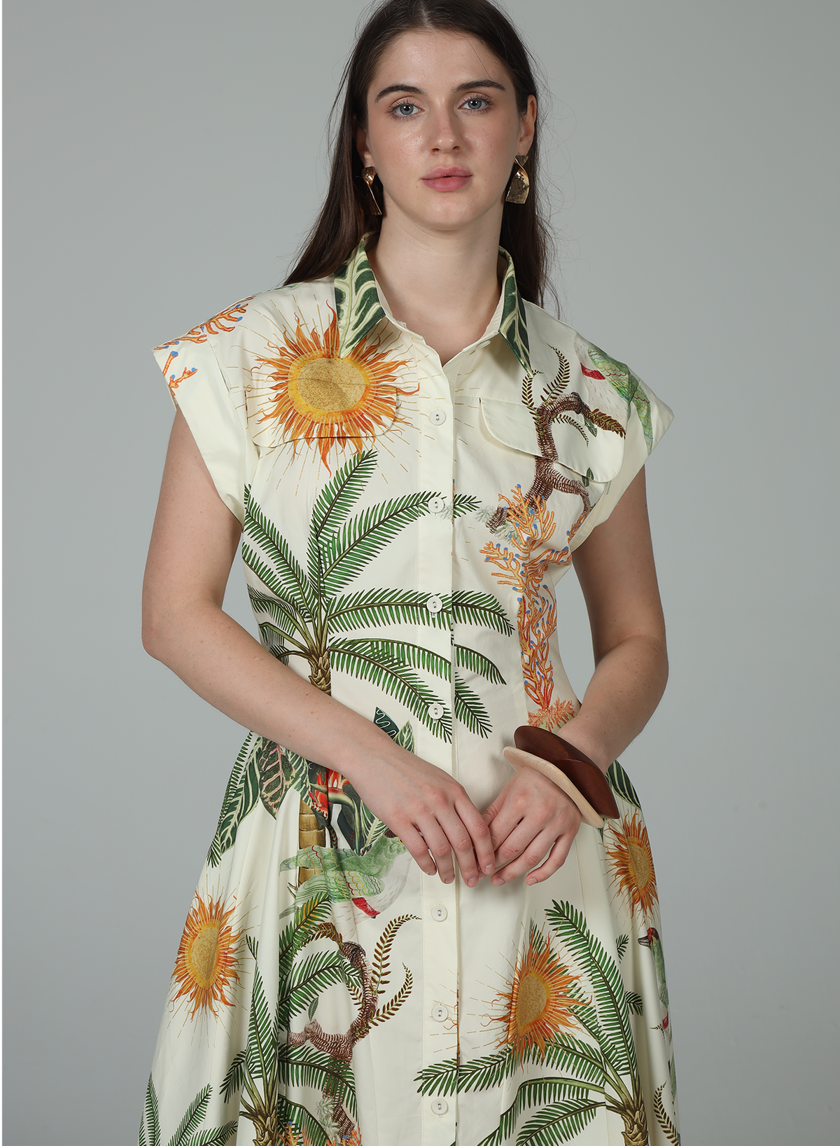 Aylaya - Alexis Button Closure Maxi Dress