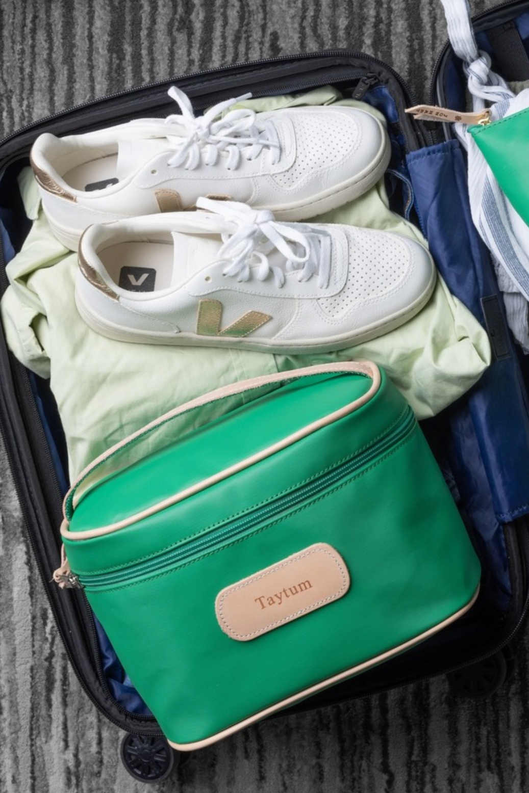 Jon Hart - Makeup Case (Kelly Green Coated Canvas)