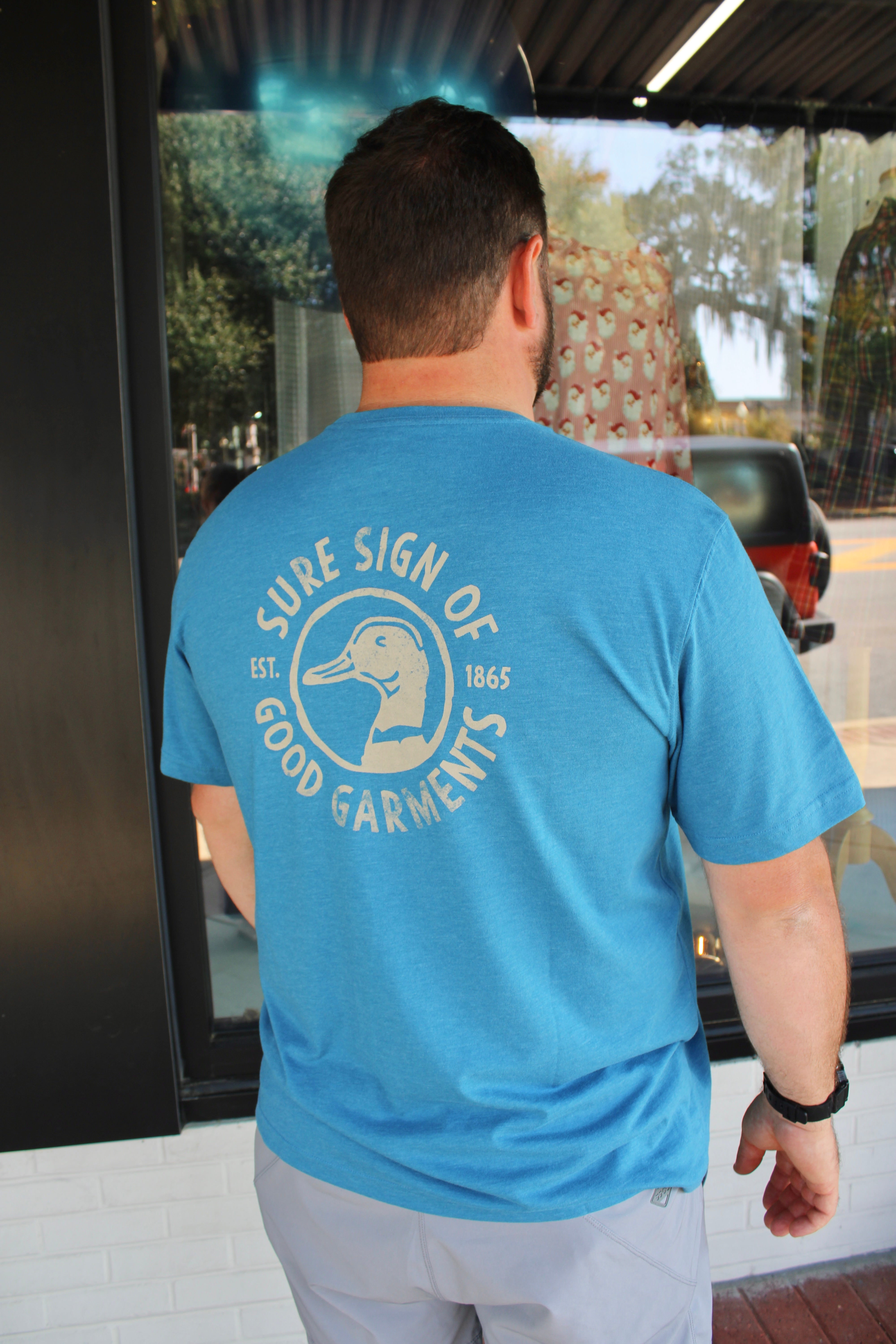 Duck Head - Sure Sign Tee (Sail Blue Heather)