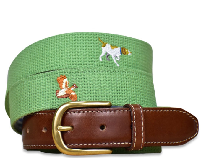 Collared Greens Embroidered Belt