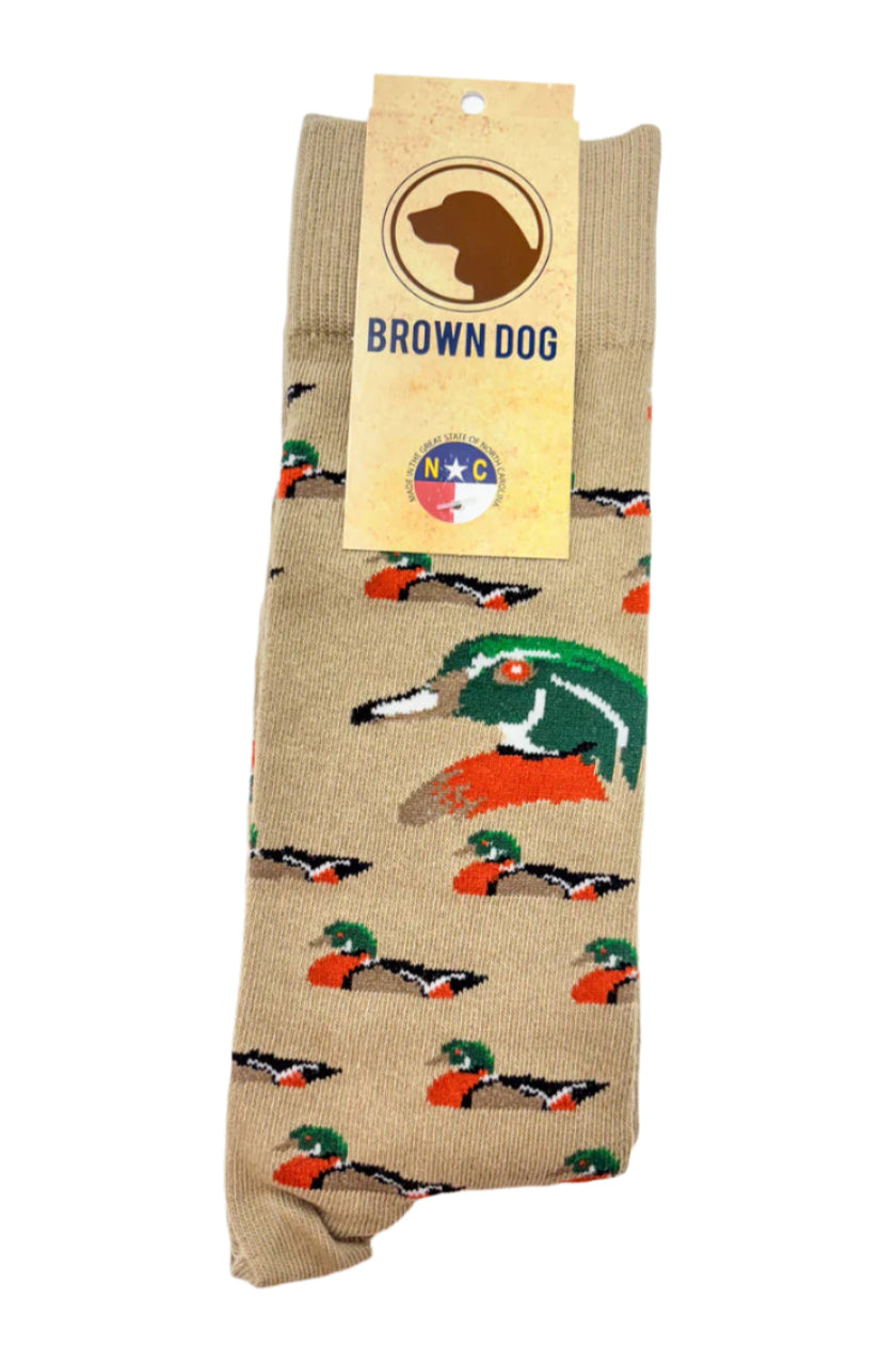 Brown Dog Socks - Wood Duck (Oatmeal)