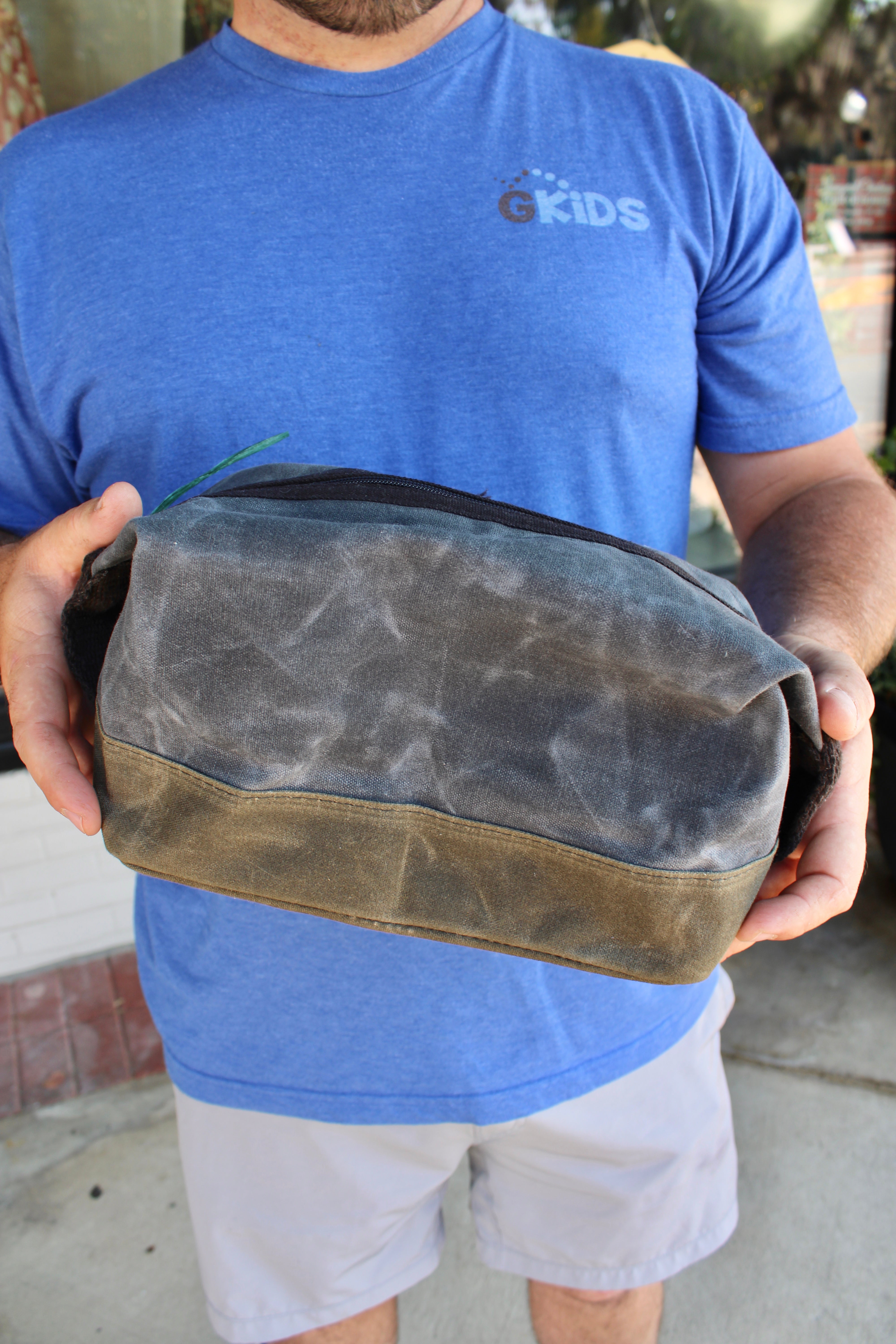 Waxed Dopp Kit - Slate