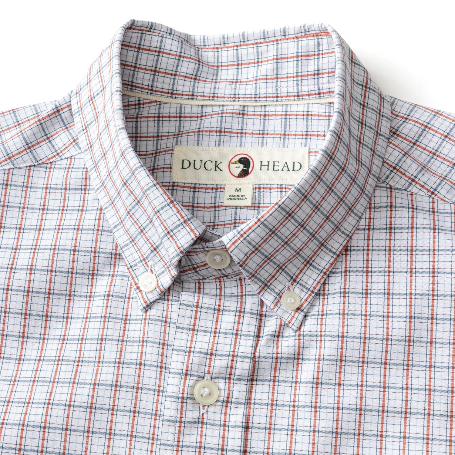 Duck Head - Performance Poplin Sport Shirt Edison Plaid (Burnt Brick)