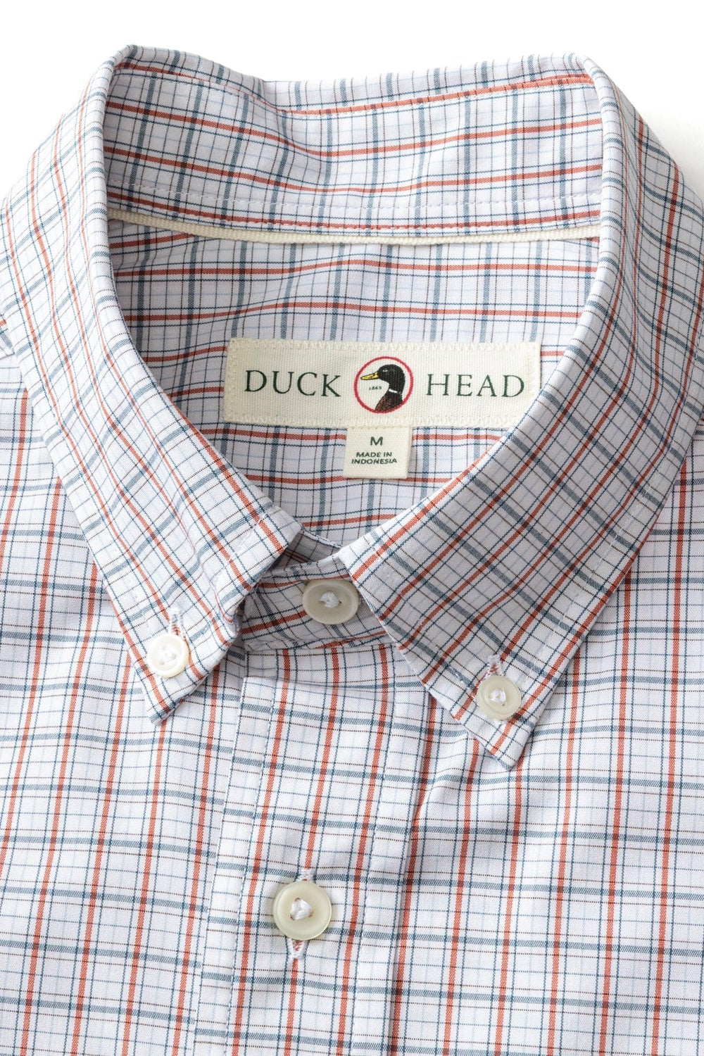 Duck Head - Performance Poplin Sport Shirt Edison Plaid (Burnt Brick)