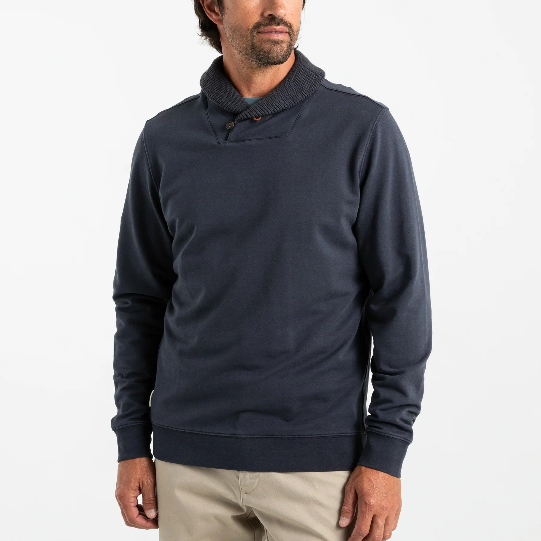 Duck Head - Heyburn Shawl Collar Pullover LS (Navy)