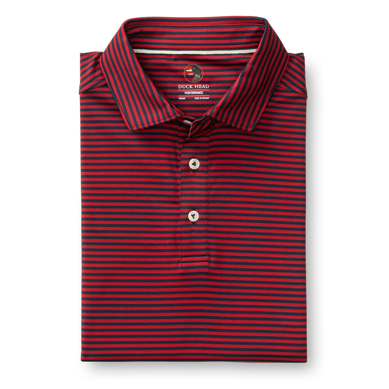 Duck Head - Long Drive Performance Polo Kirk Stripe (Rio Red)