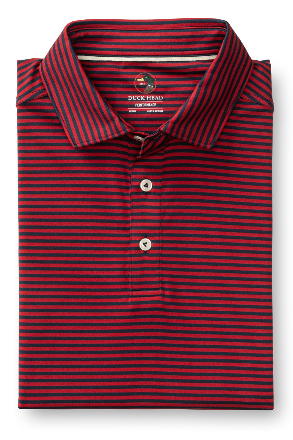 Duck Head - Long Drive Performance Polo Kirk Stripe (Rio Red)