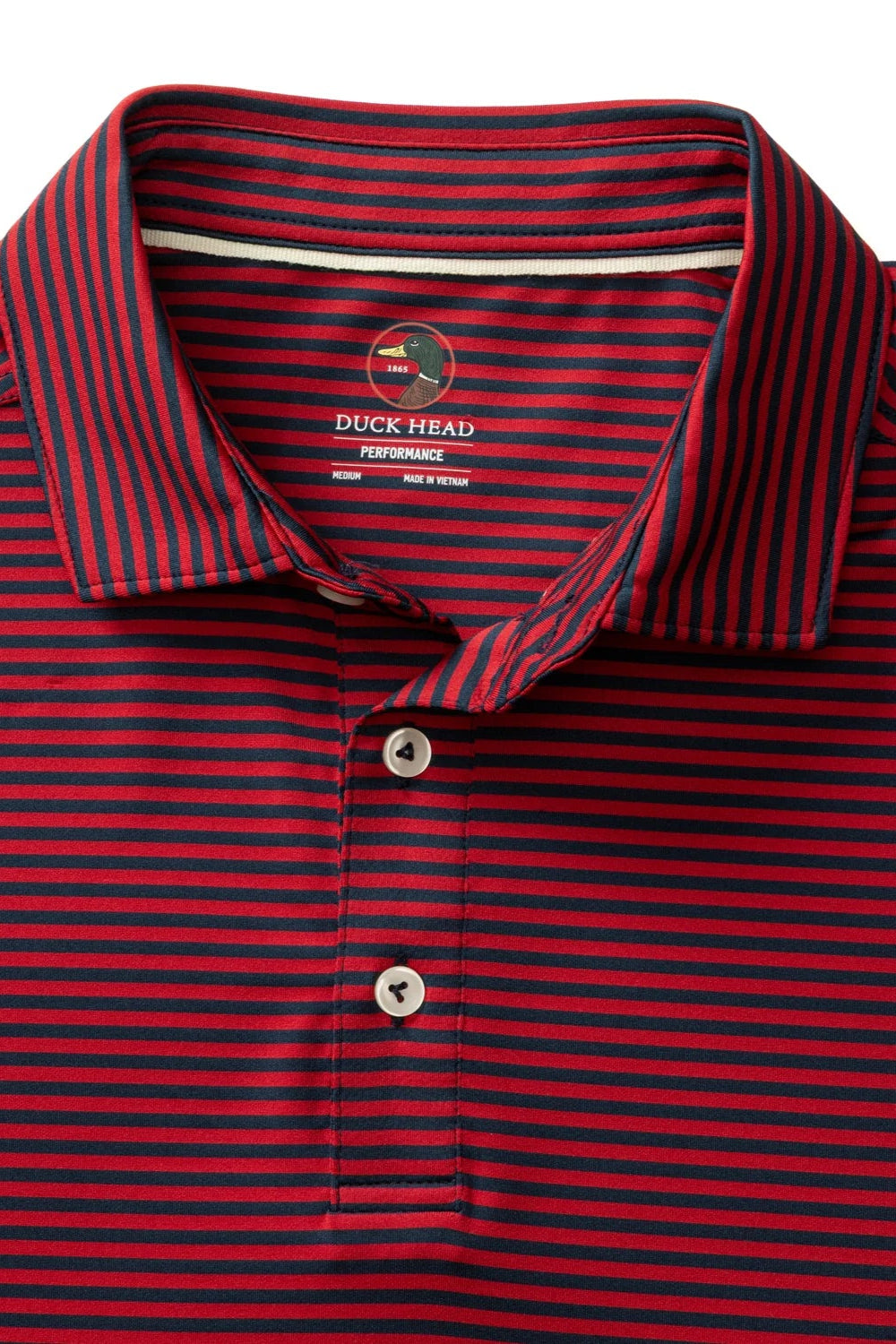 Duck Head - Long Drive Performance Polo Kirk Stripe (Rio Red)