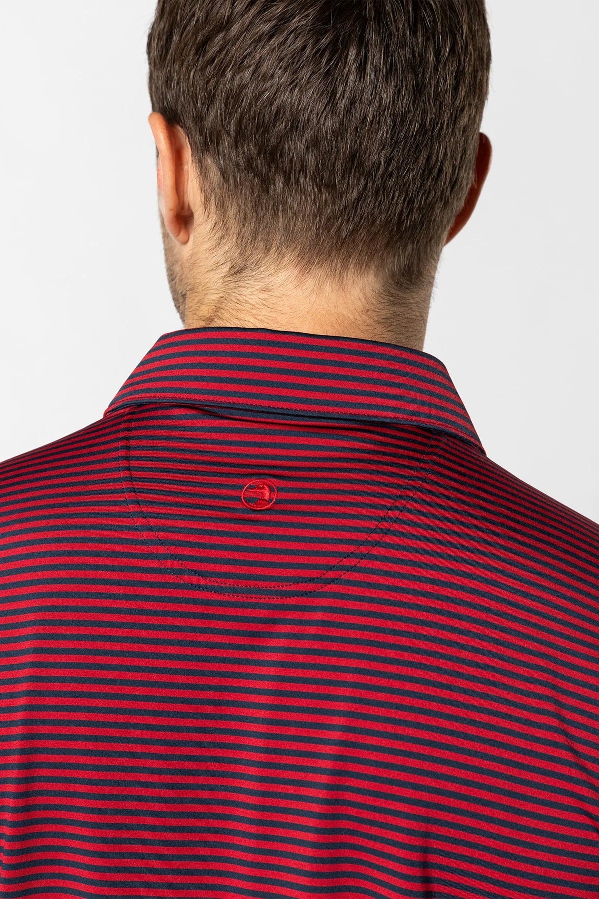 Duck Head - Long Drive Performance Polo Kirk Stripe (Rio Red)