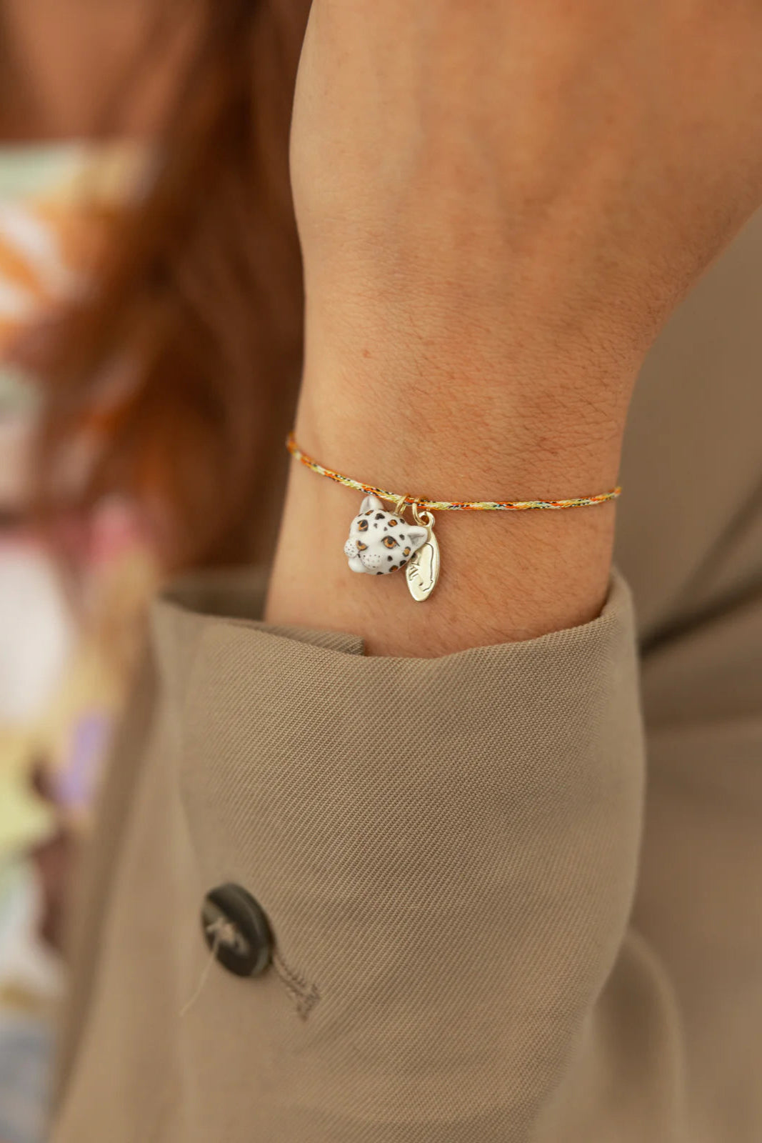 Nach - White Leopard Charm Bracelet (Savane)