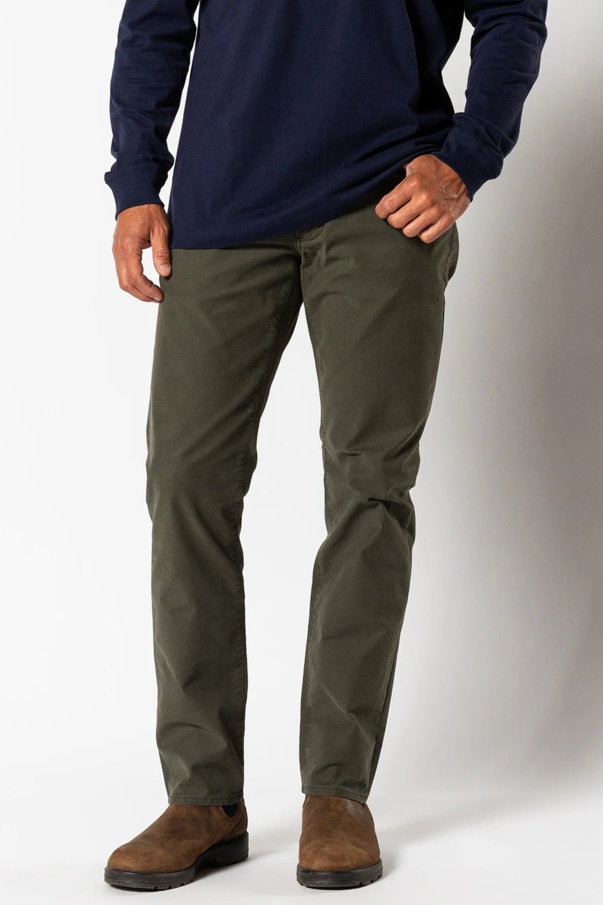 Duck Head - Weldon Garment Dyed Five Pocket Pant (Deep Olive)