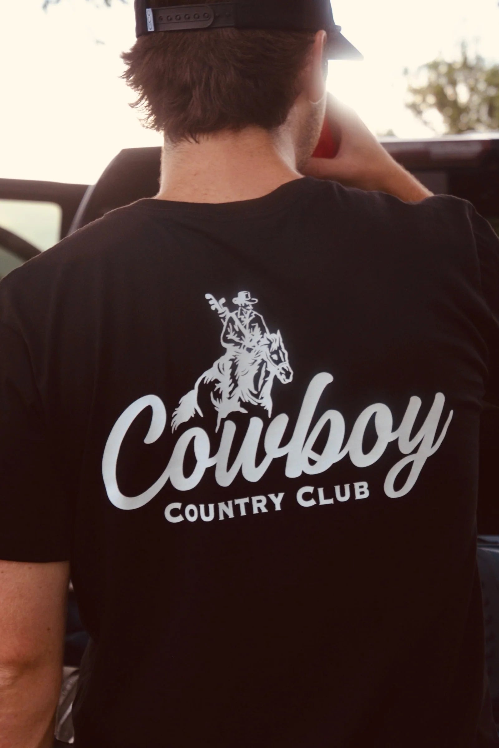 Cowboy Country Club - Cursive Club Graphic Tee (Black)