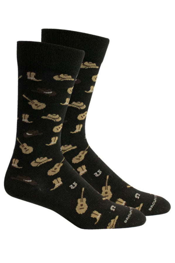 Brown Dog Socks - Deep Country (Black)