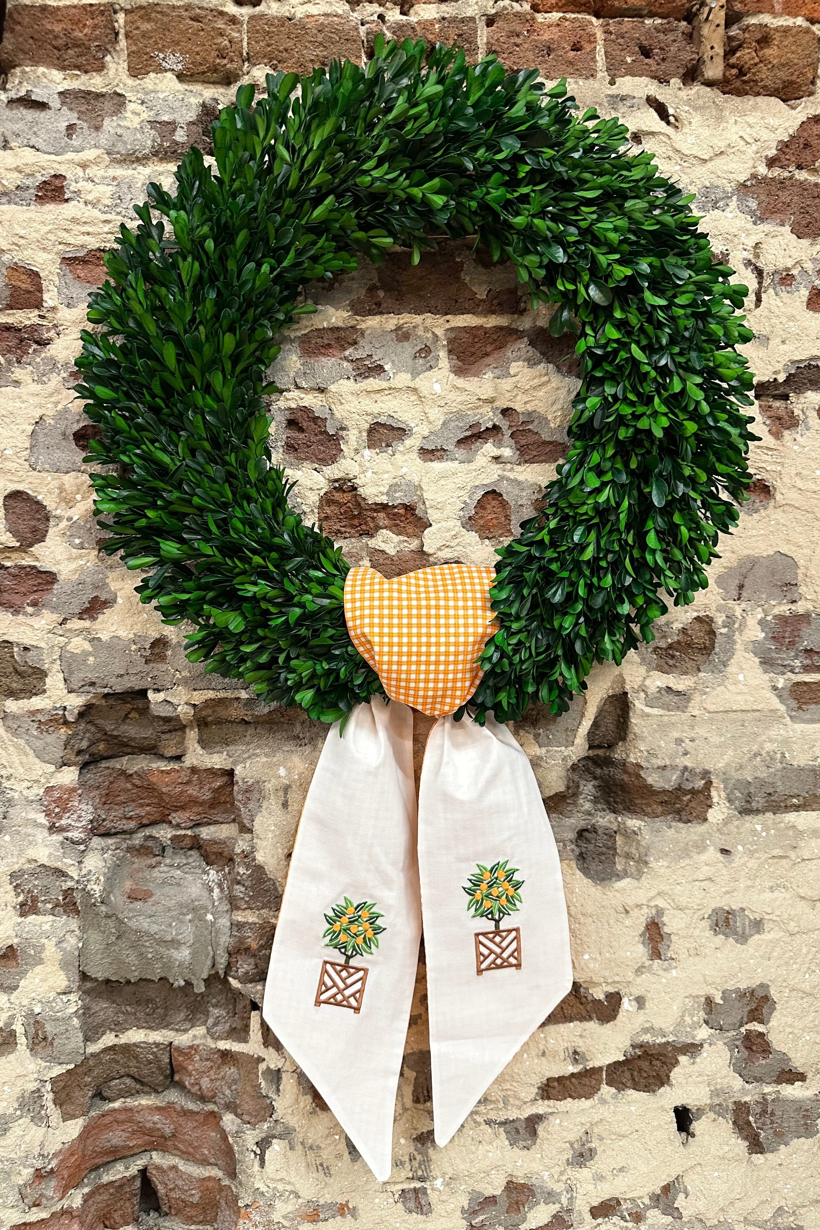 Marlowe Bespoke - Orange Topiary Wreath Sash