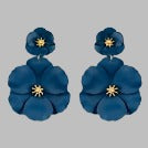 Double Flower Earrings (Teal)