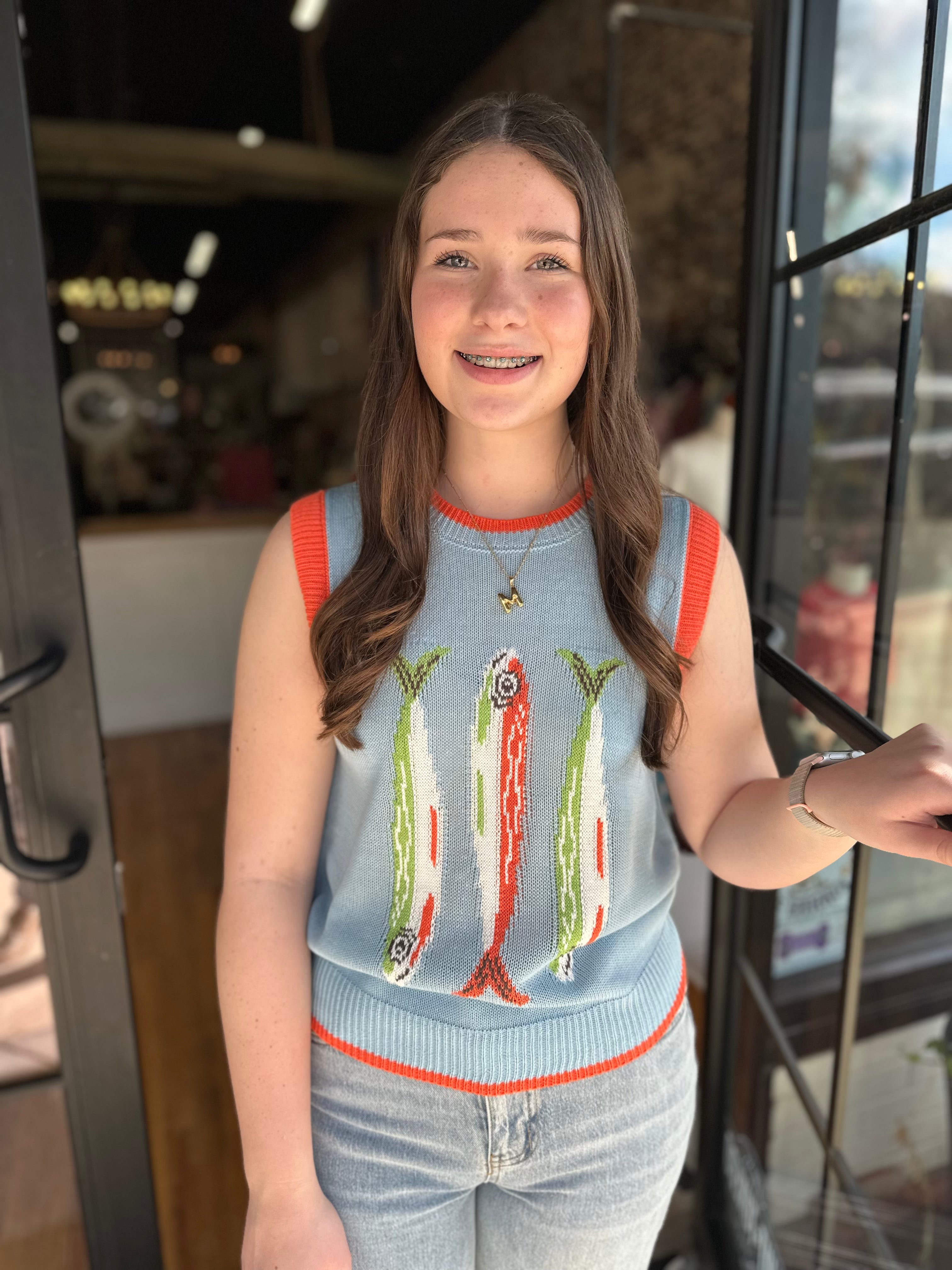 Fish Sweater - Light Blue