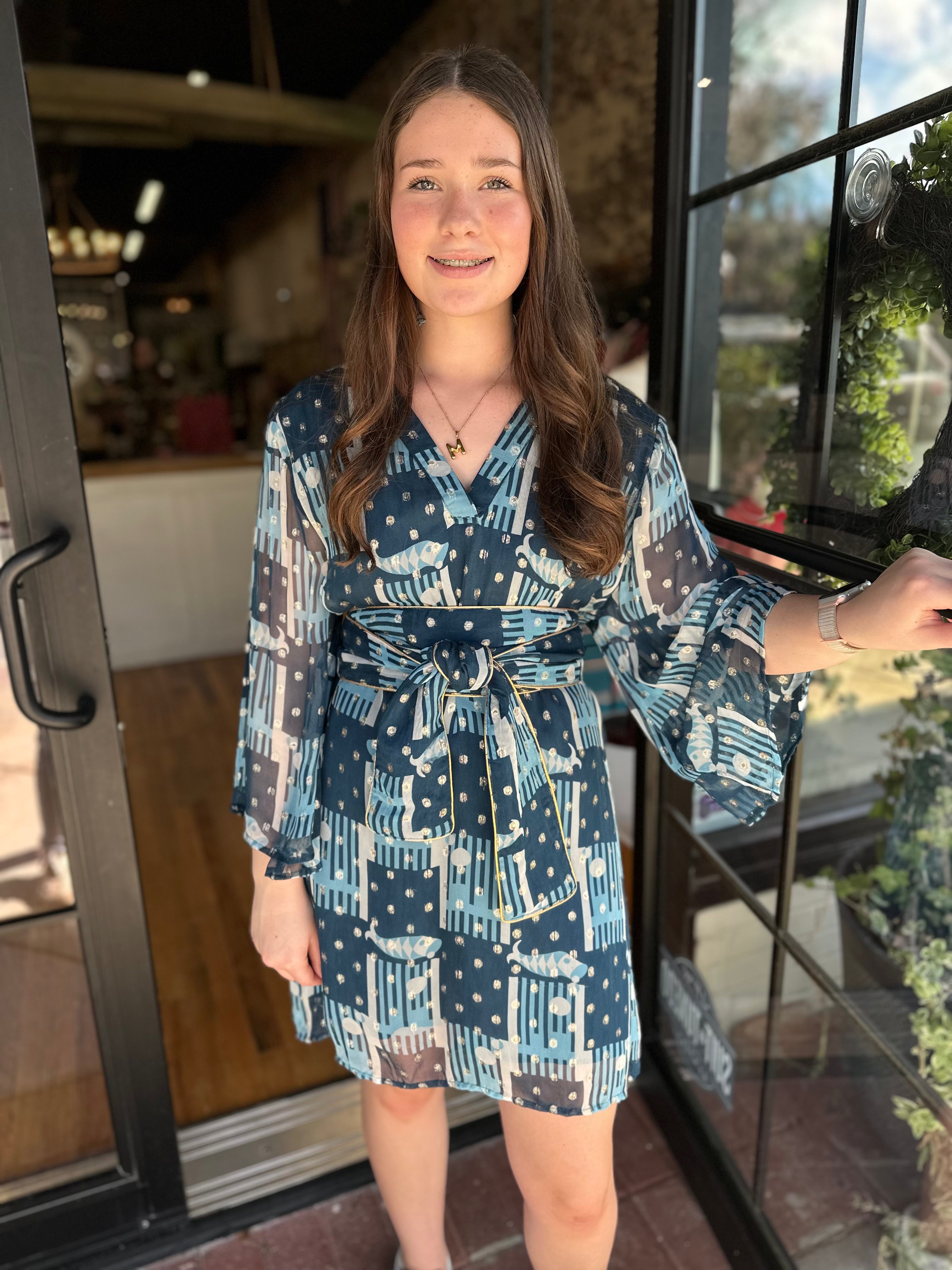 Holly Shae - Cece Mini Caftan (Harbor The Blues)