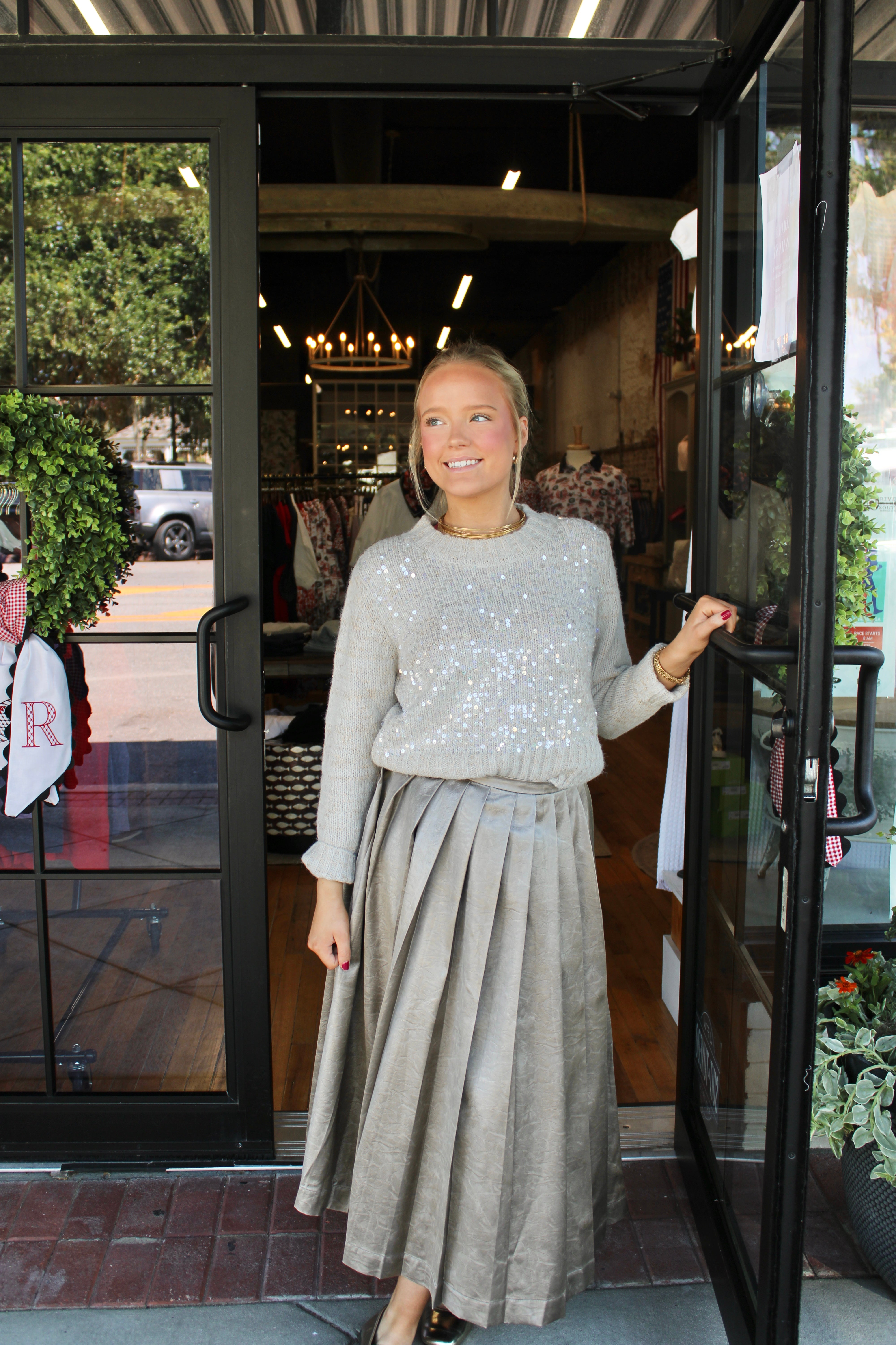 Sequin Sweater (Glacier Gray)