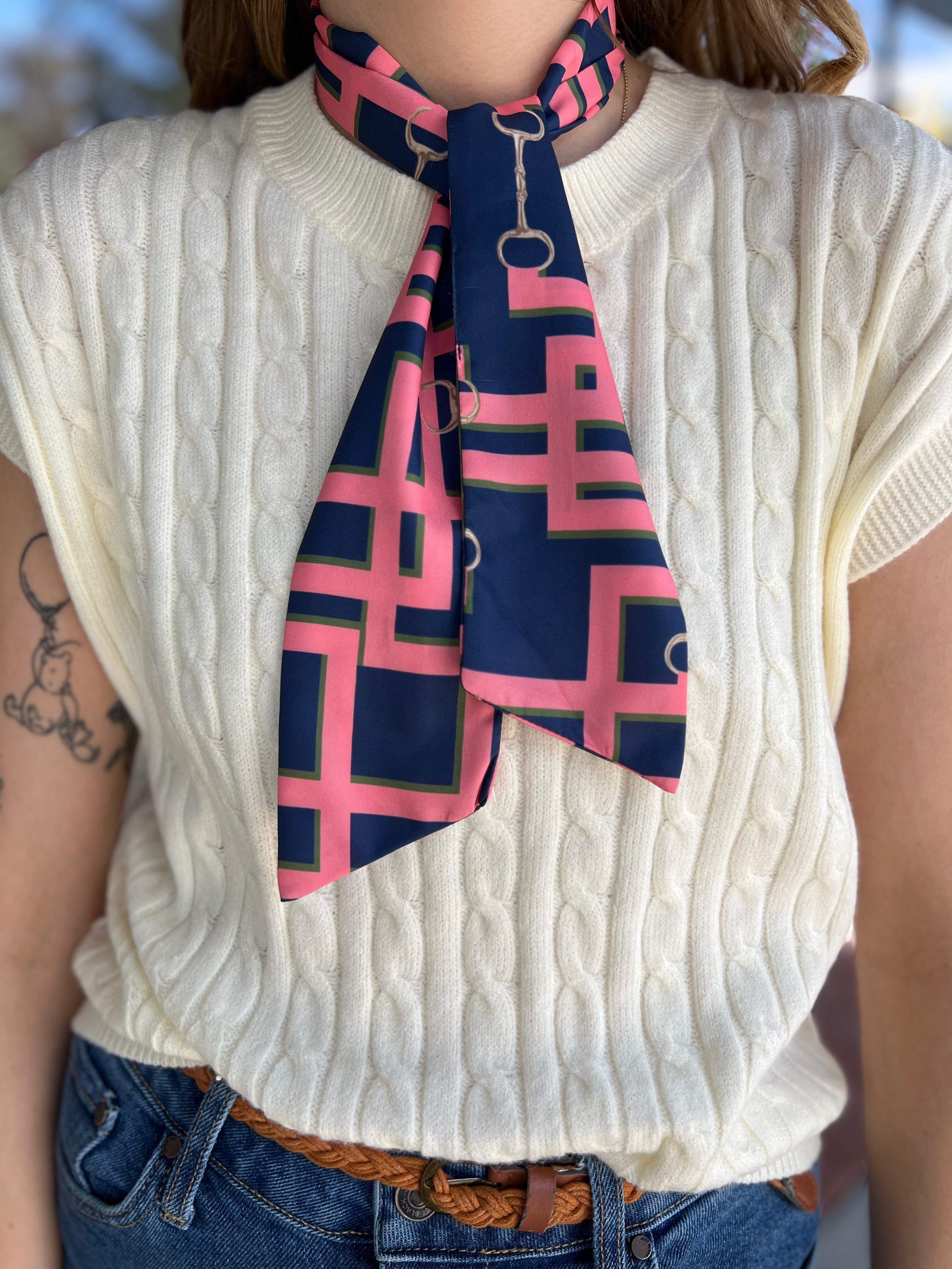 Blue & Pink Neck tie/Scarf -Holly Shae