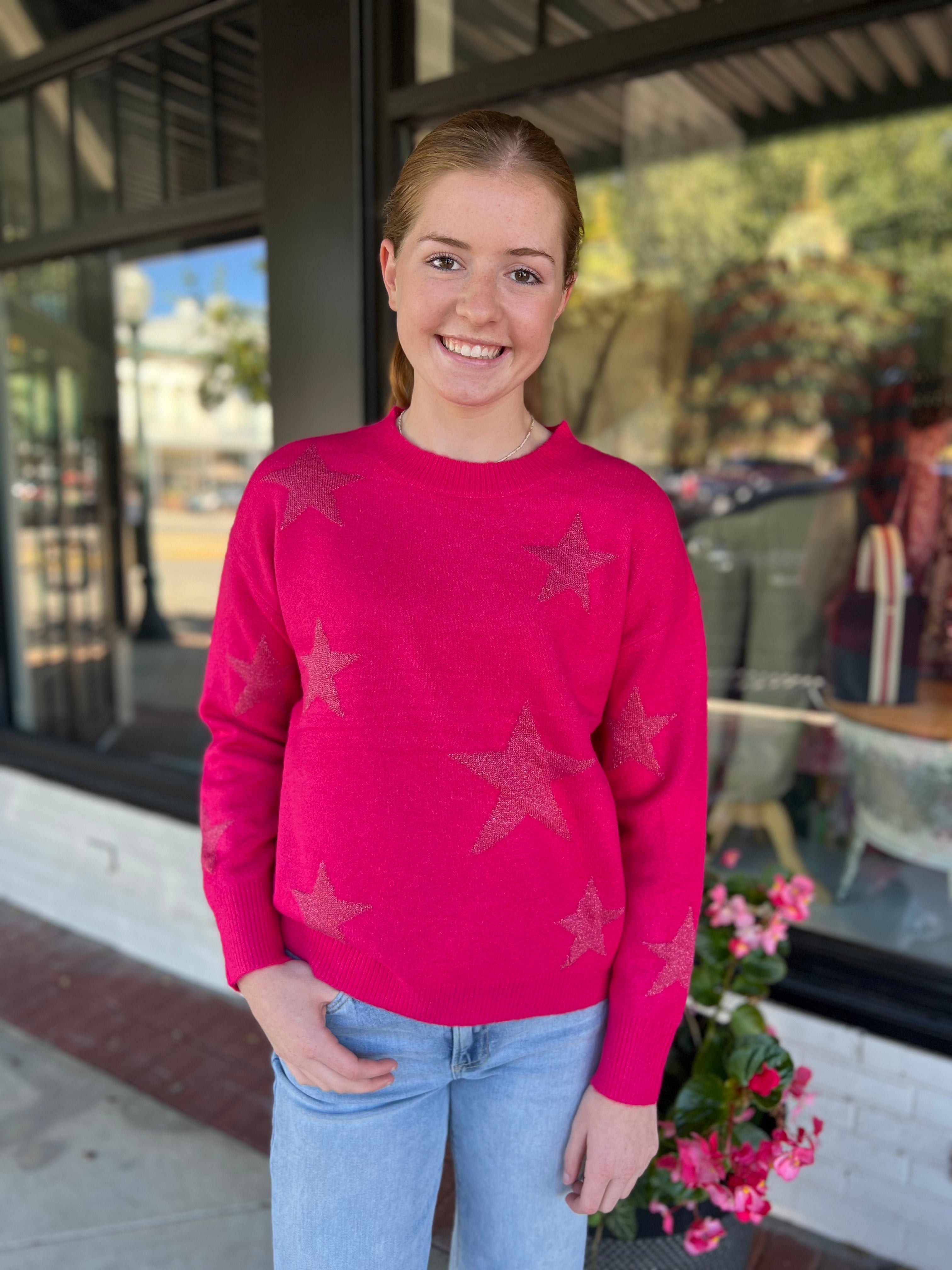 The Astrid Sweater - Hot Pink