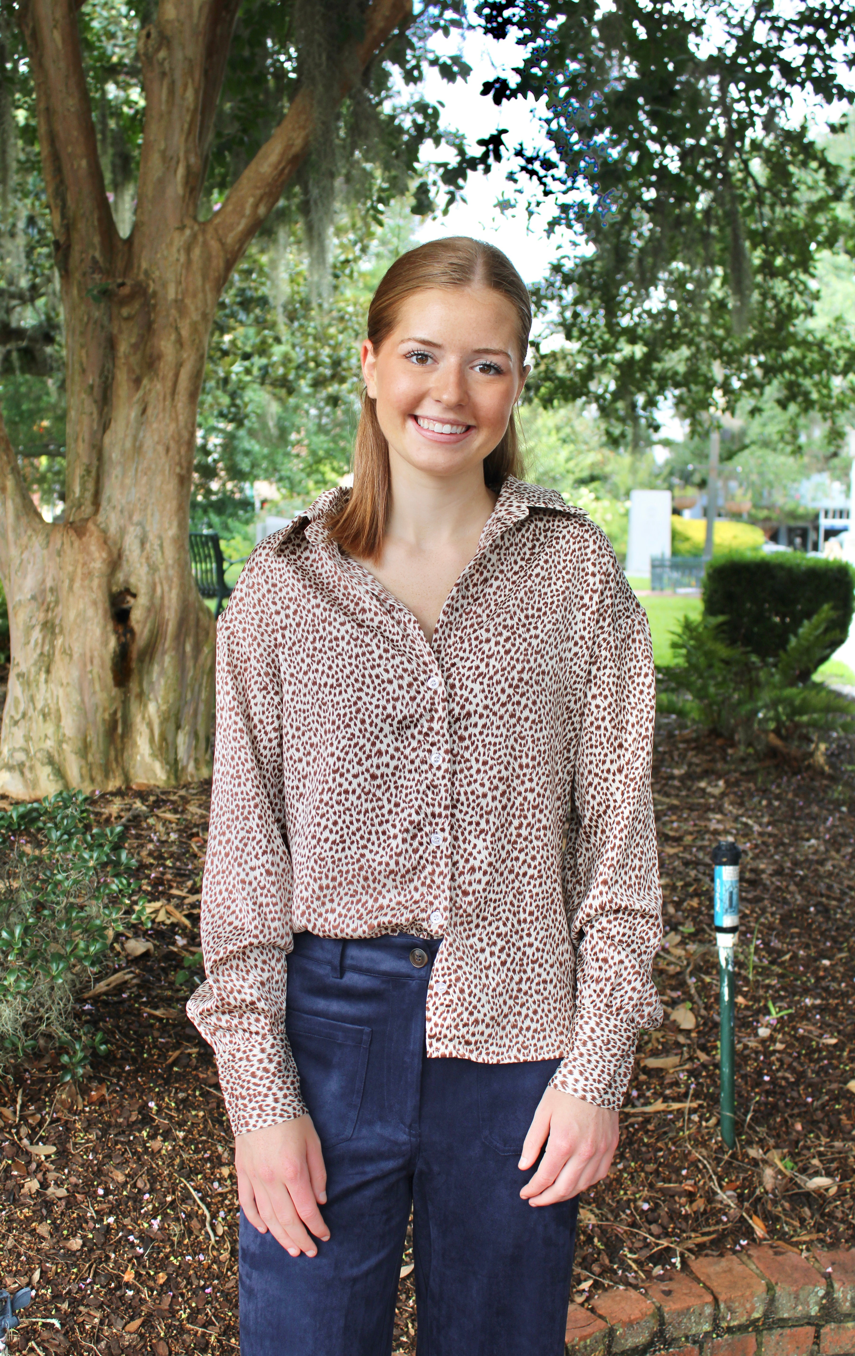 Courtney Blouse (Cream/Brown)
