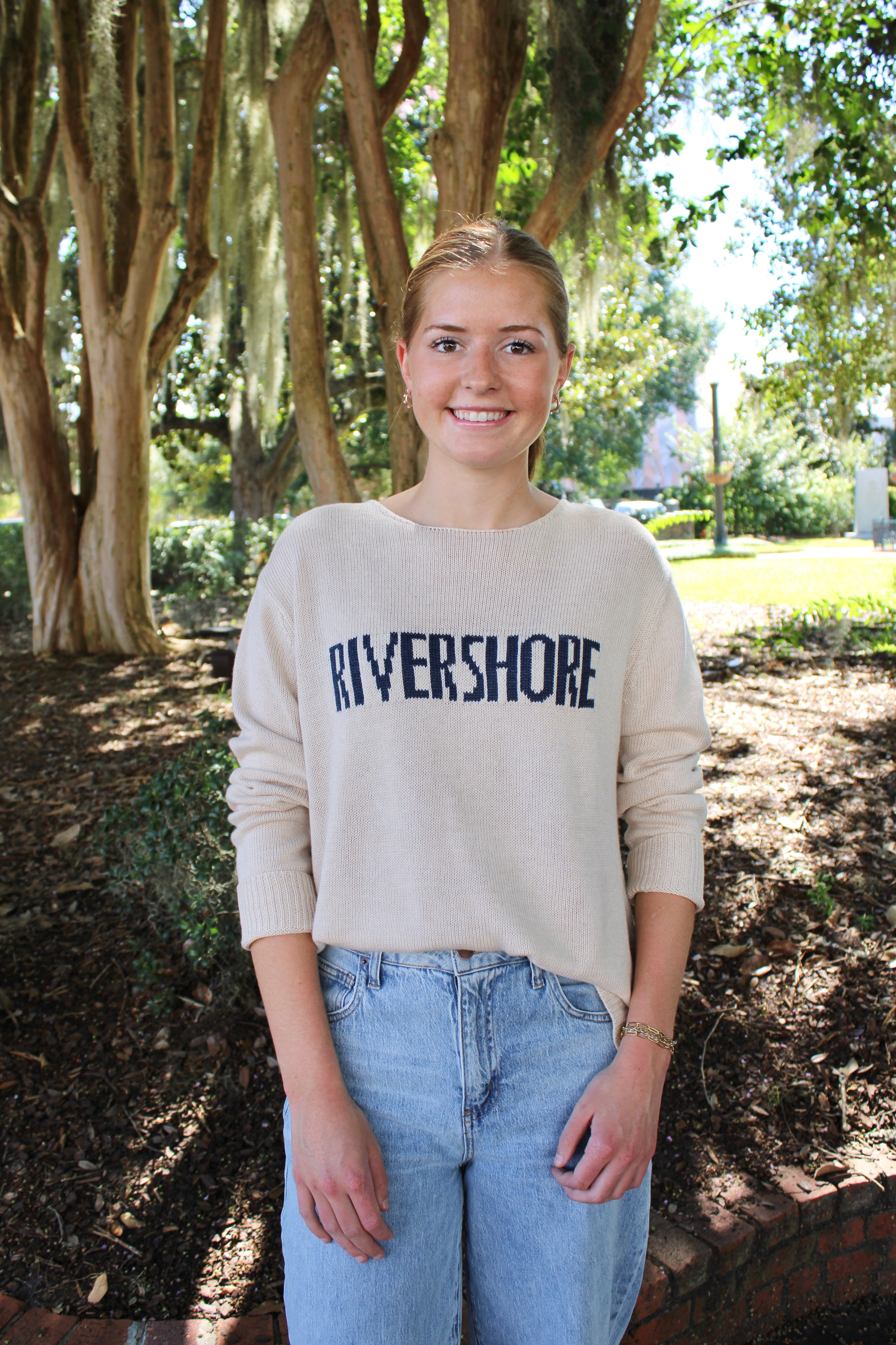 Rivershore Sweater (Cream/Indigo)