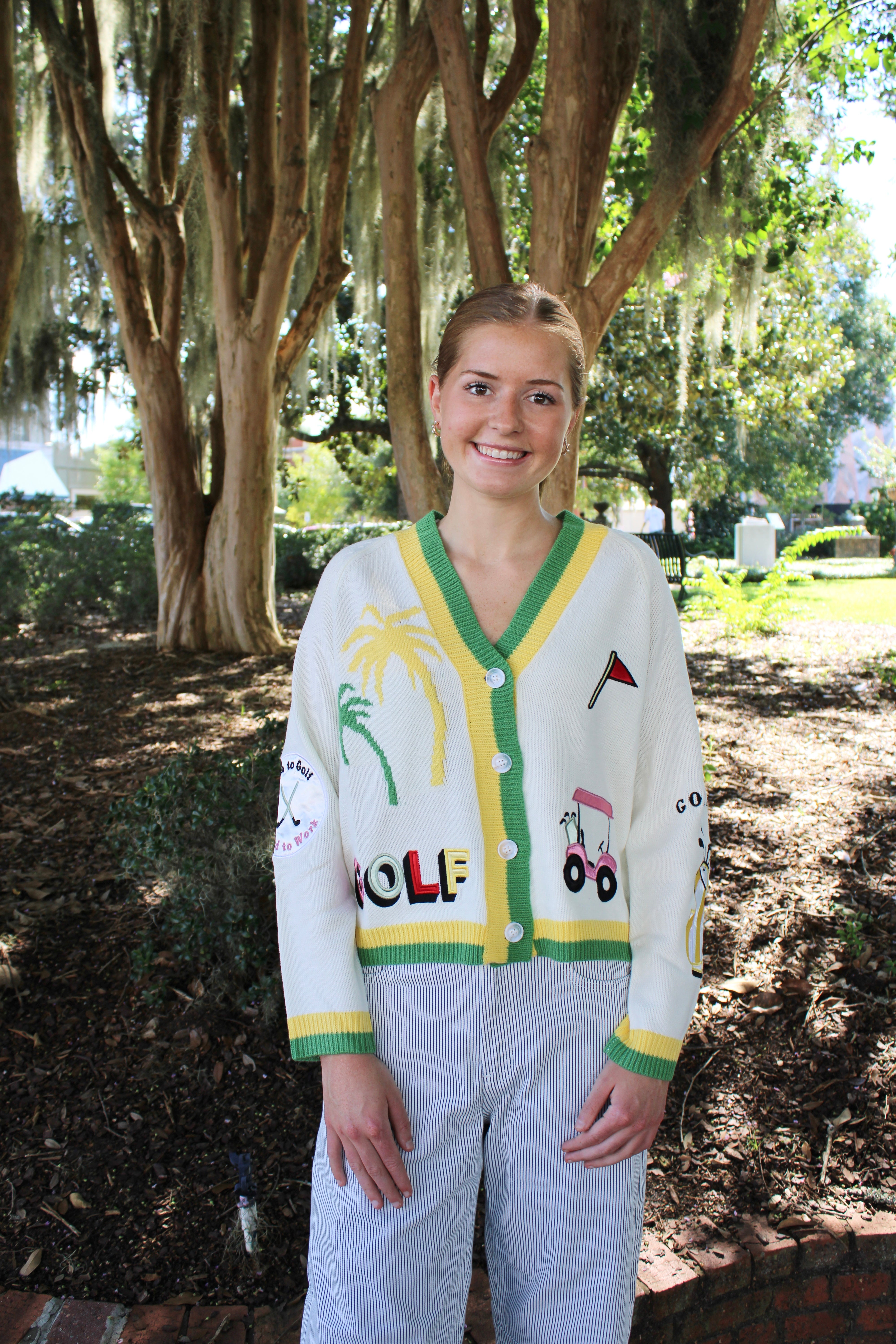 Golf Patch Cardigan (Cream)