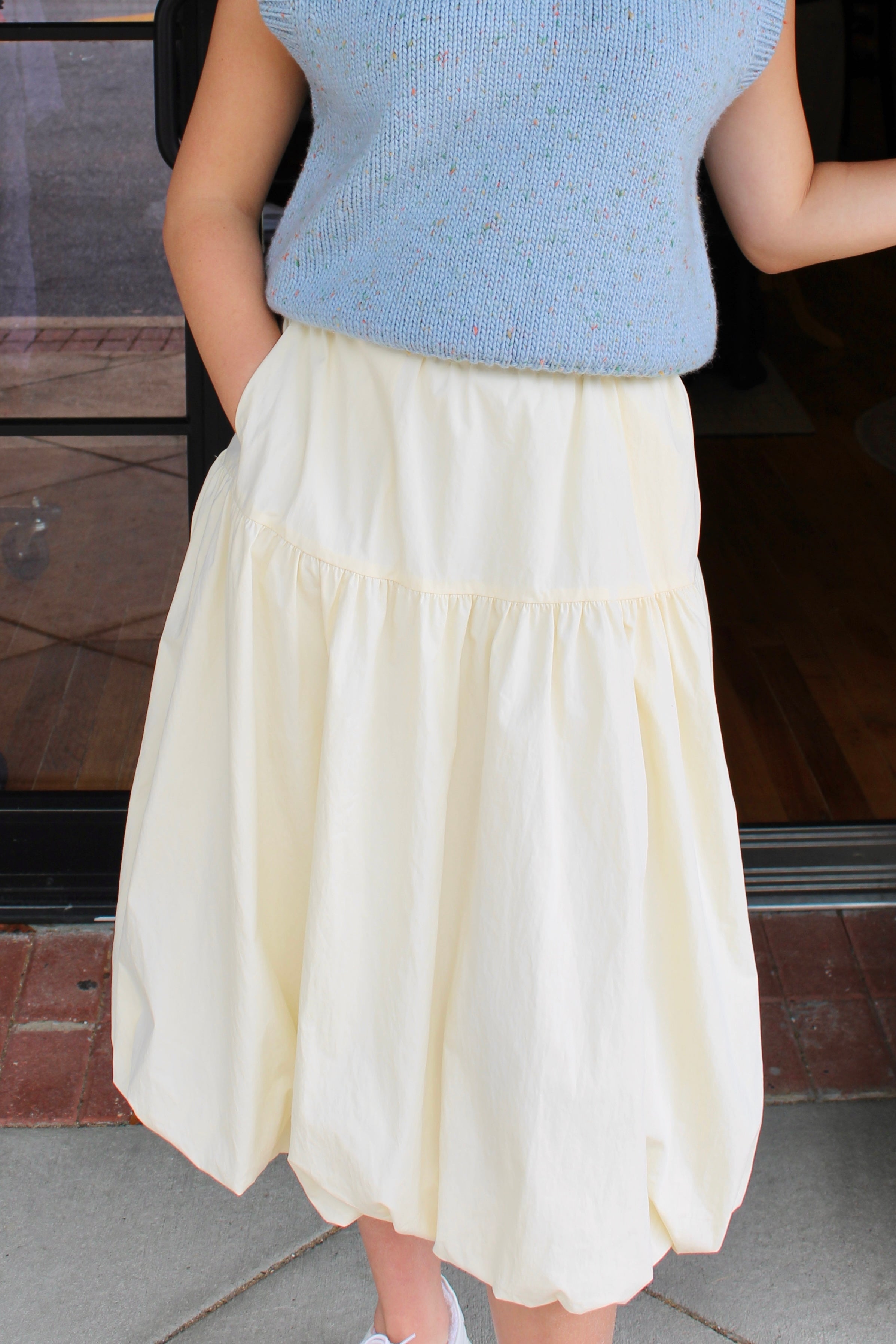 Bubble Midi Skirt (Ivory)