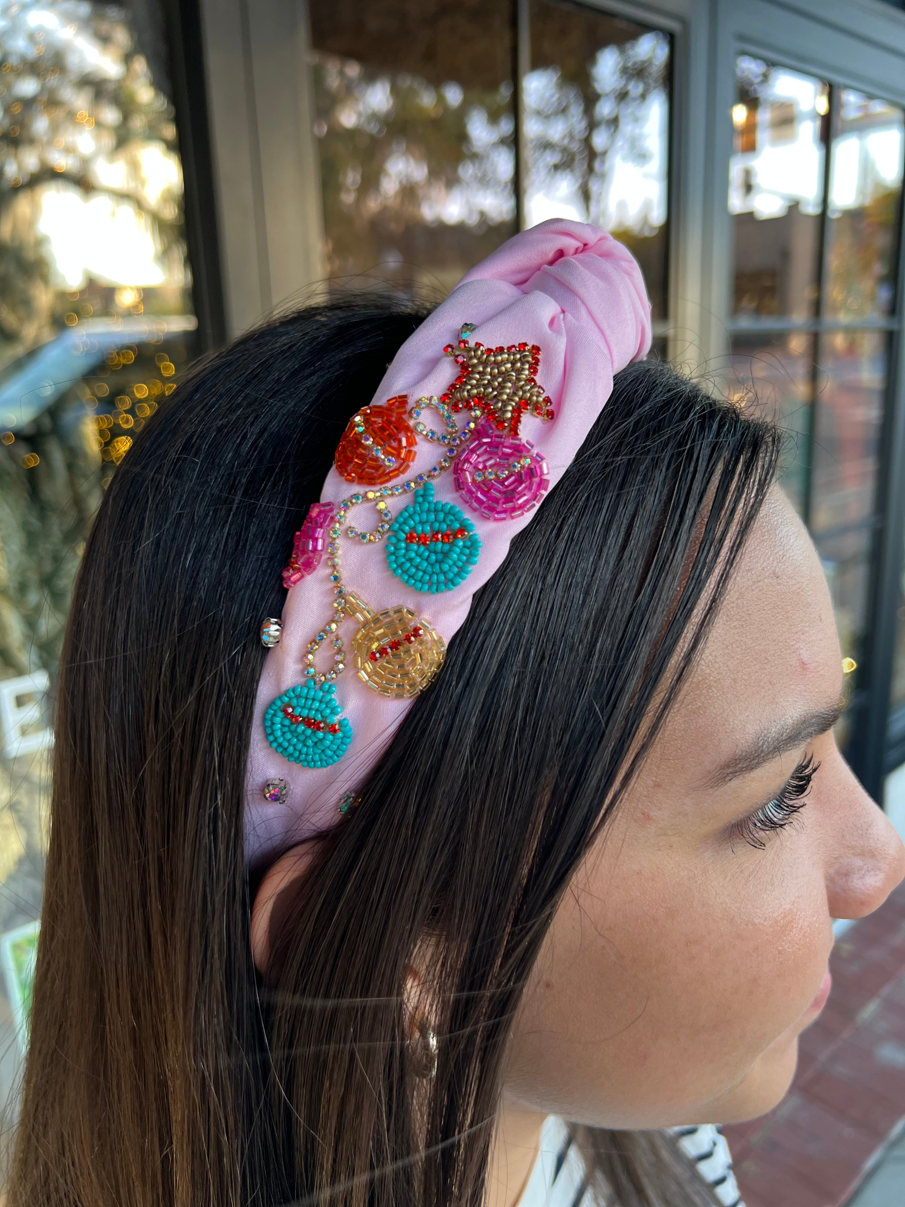 Christmas Ornaments Headband - Pink