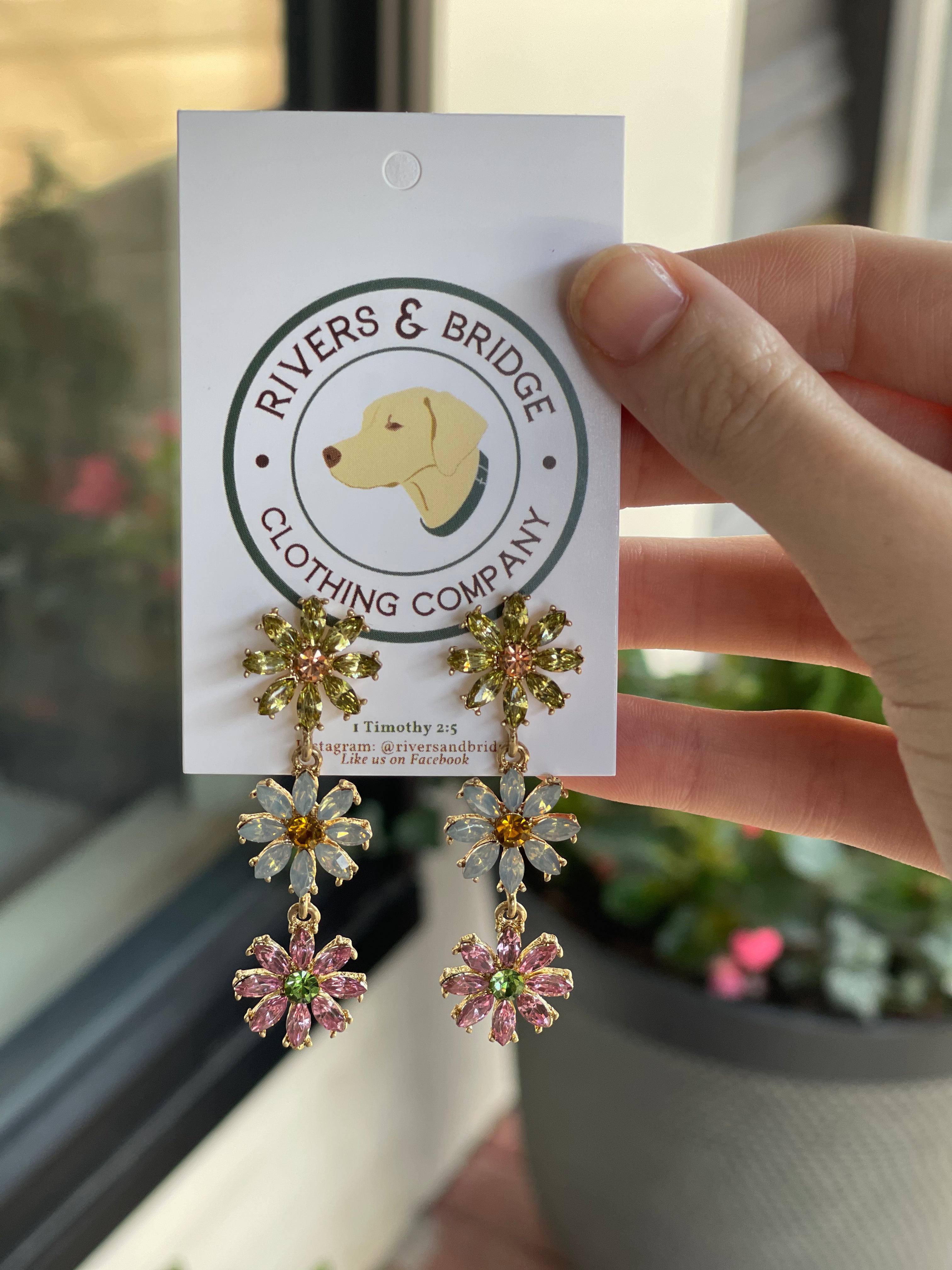 Flower Tier Earrings - Multi