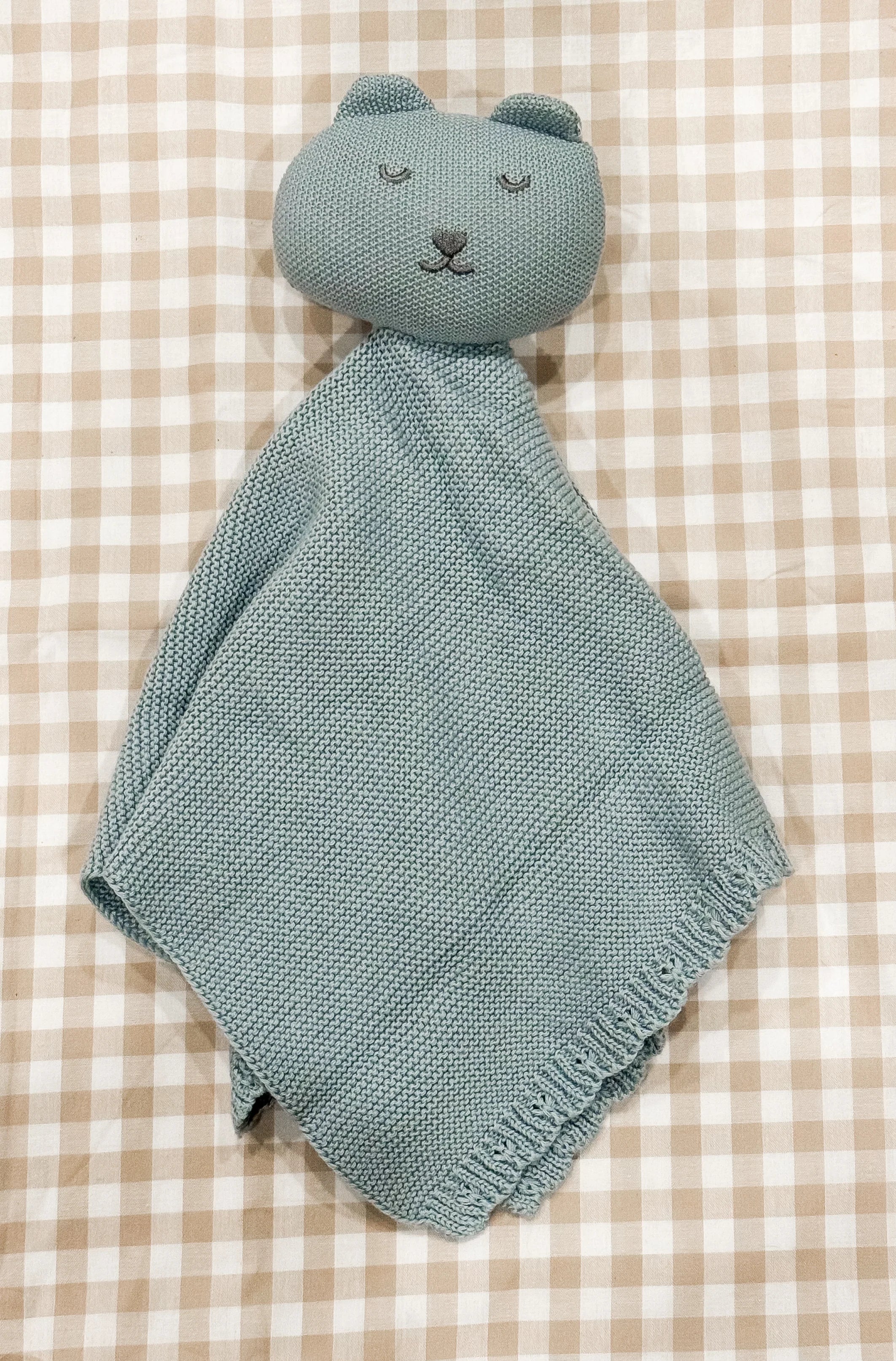 Knit Bear Lovey (Blue)
